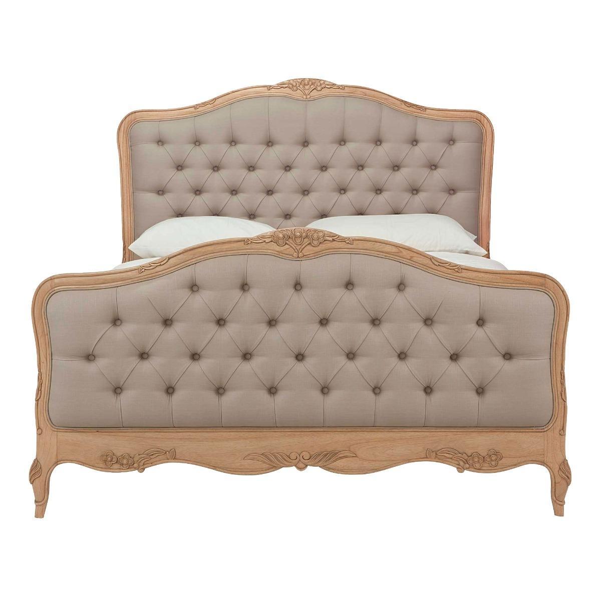 Lille Upholstered Bed Frame, Natural Mindi – image 3