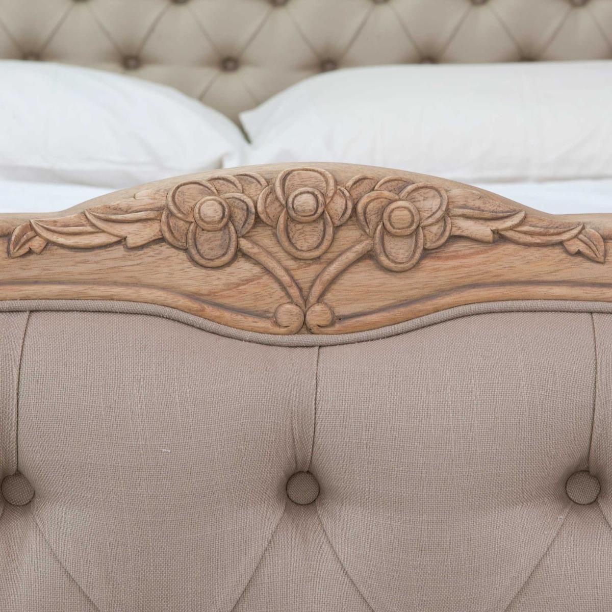 Lille Upholstered Bed Frame, Natural Mindi – image 4