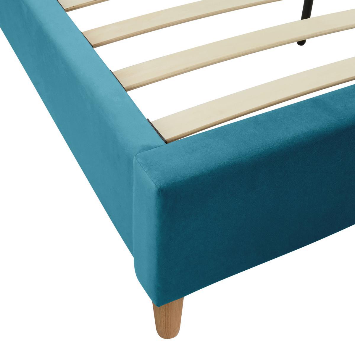 Isla Velvet Bed Frame - Teal Blue – image 5