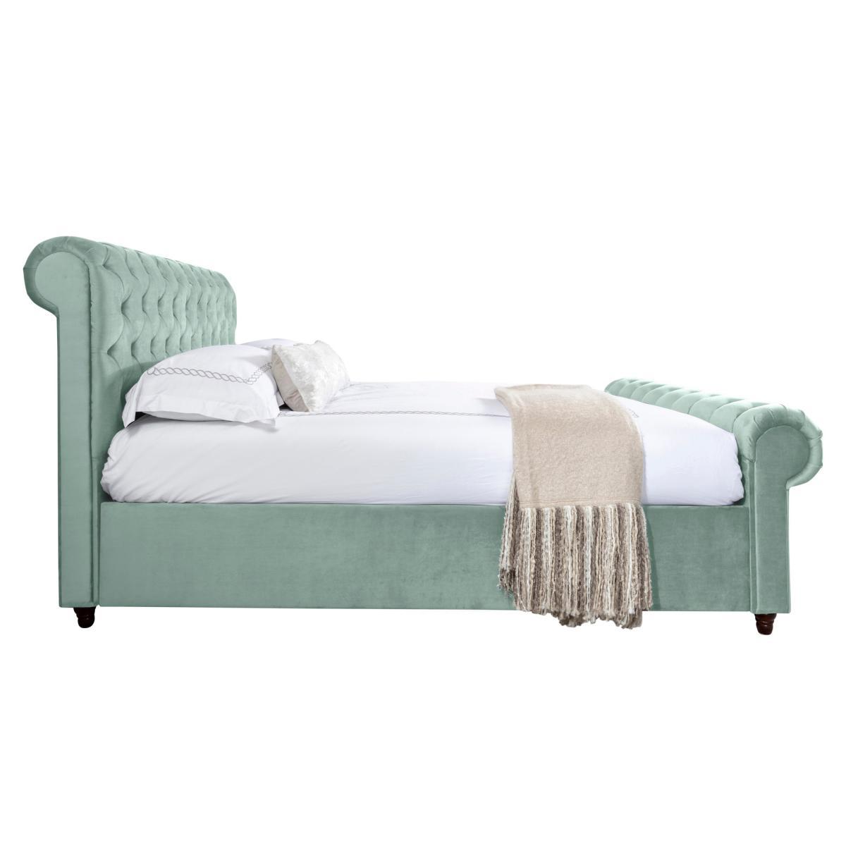 Fabio Velvet Seafoam Bed Frame Green – image 5