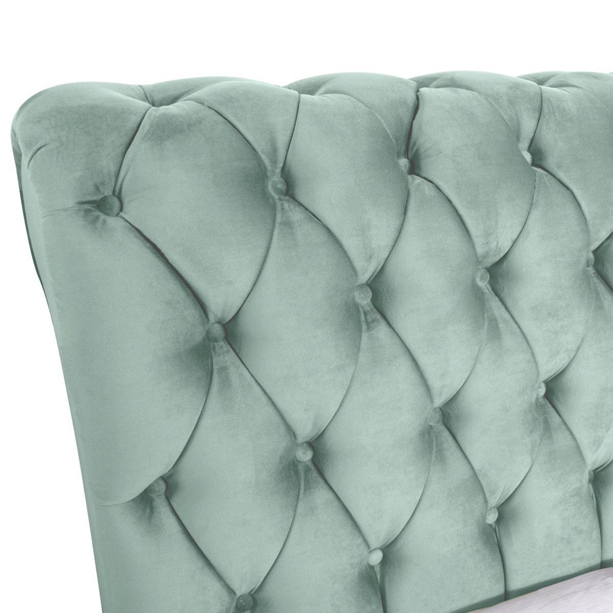 Fabio Velvet Seafoam Bed Frame Green – image 6