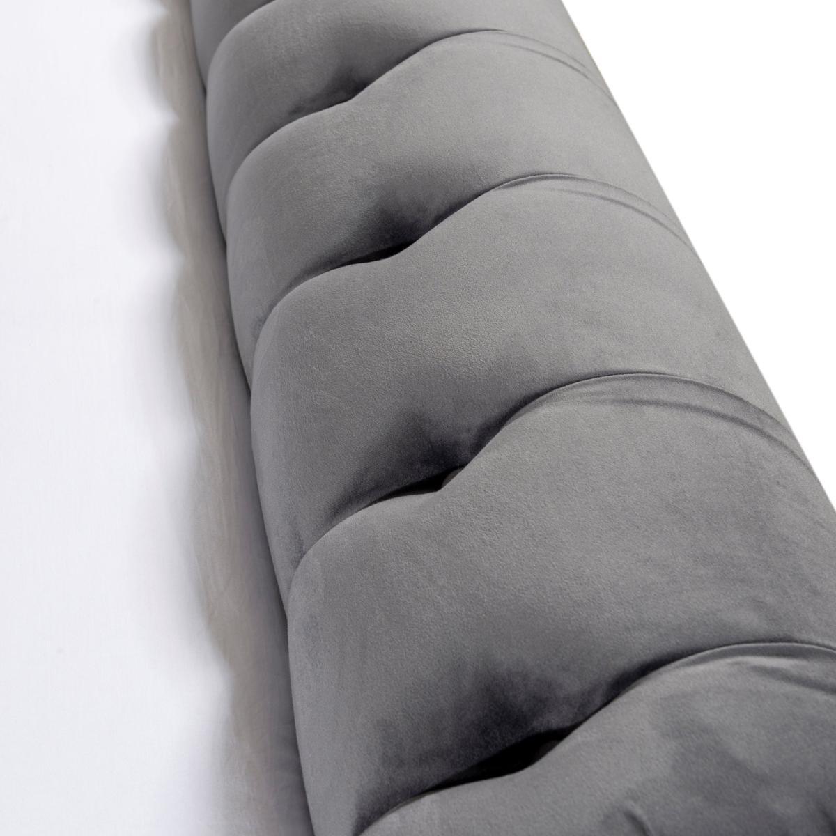 Fabio Velvet Charcoal Bed Frame Charcoal – image 7
