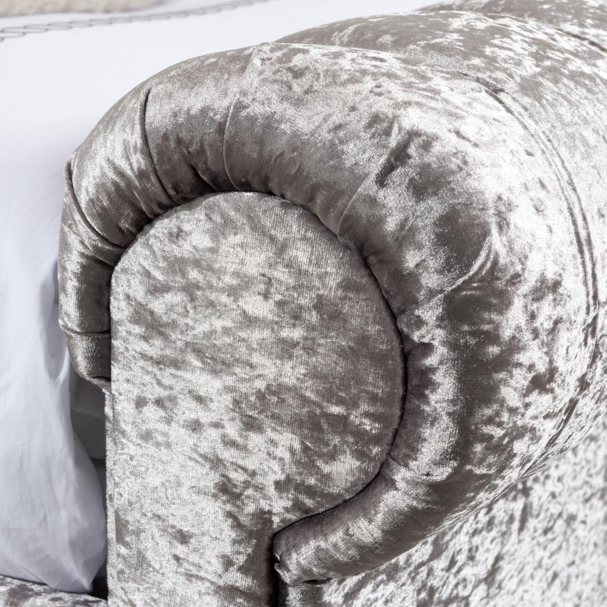 Fabio Crushed Velvet Silver Bed Frame Silver – image 8