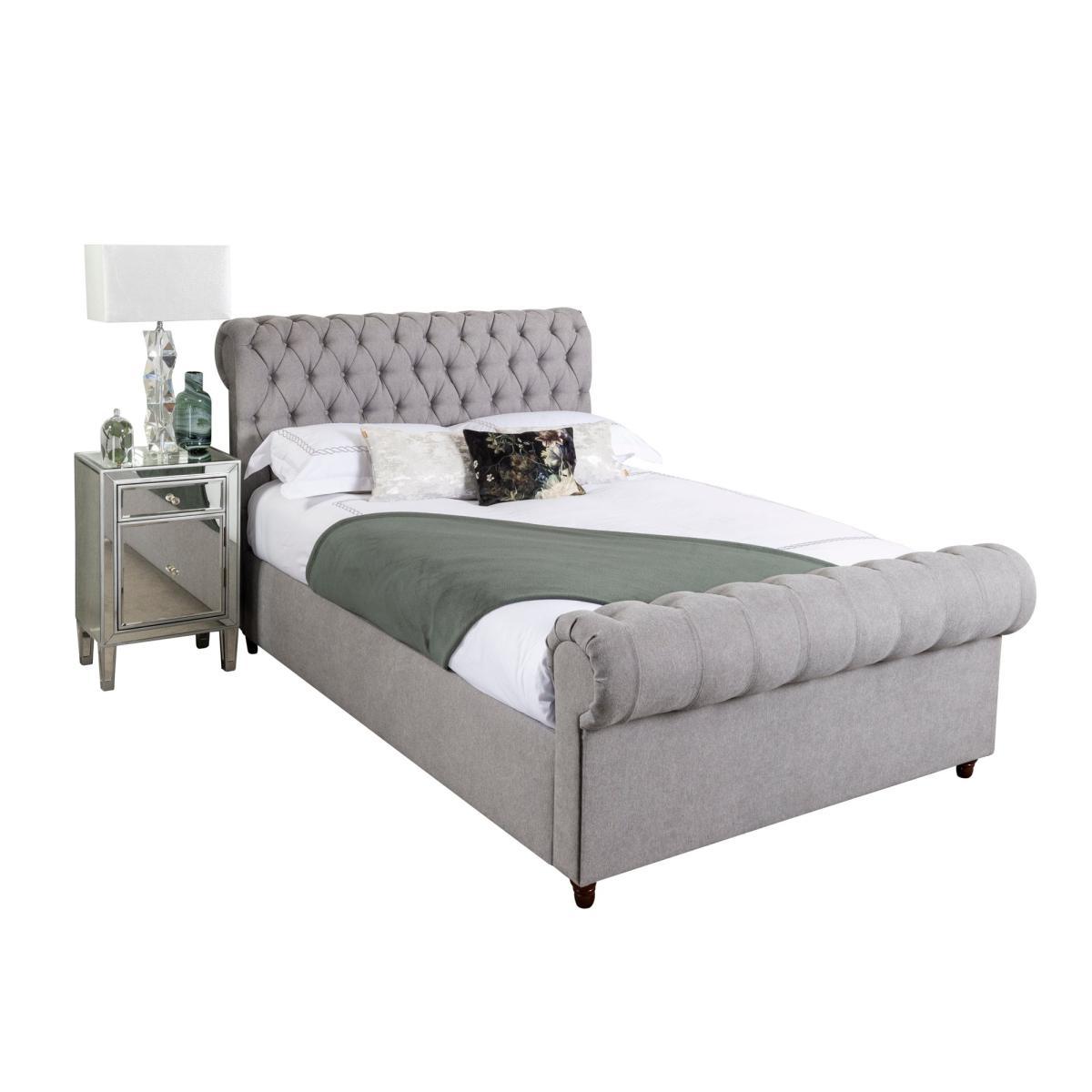 Fabio Woven Grey Bed Frame Grey – image 2