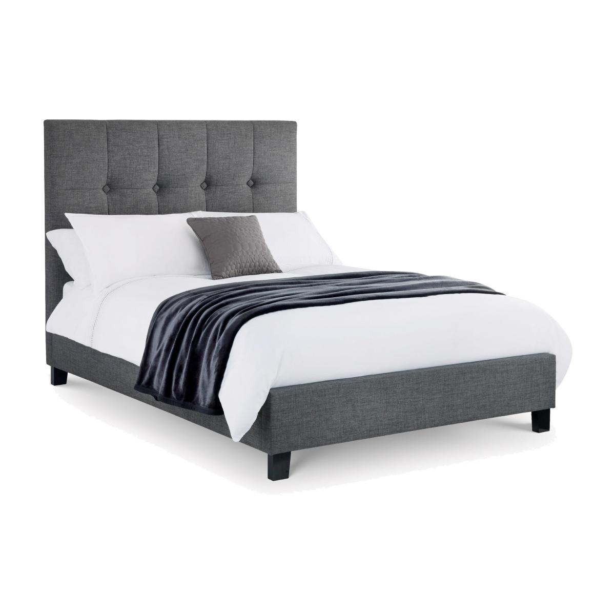 Sorrento Slate Grey Upholstered Bed Frame Grey – image 1
