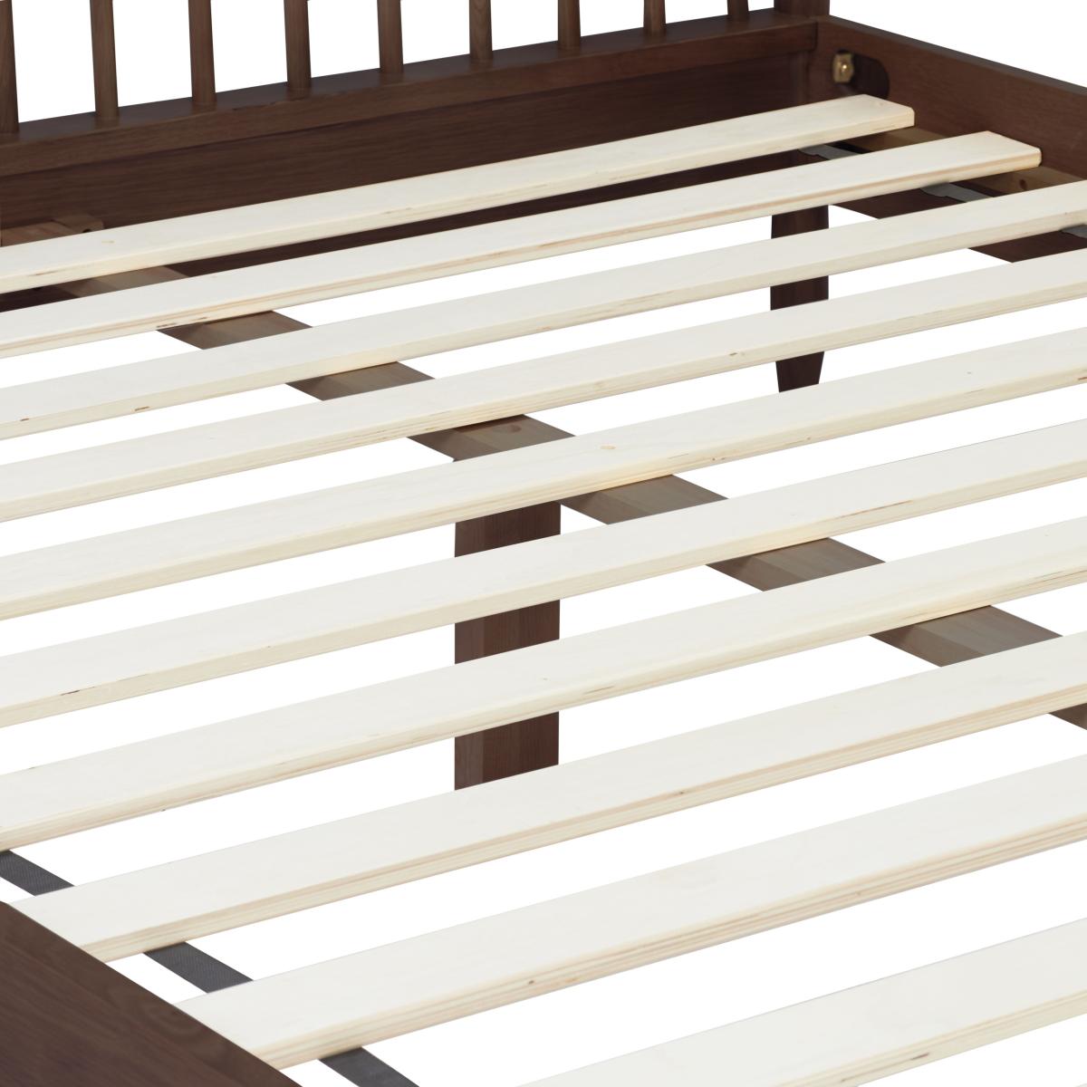 Spindle Wooden Bed Dark Brown – image 10