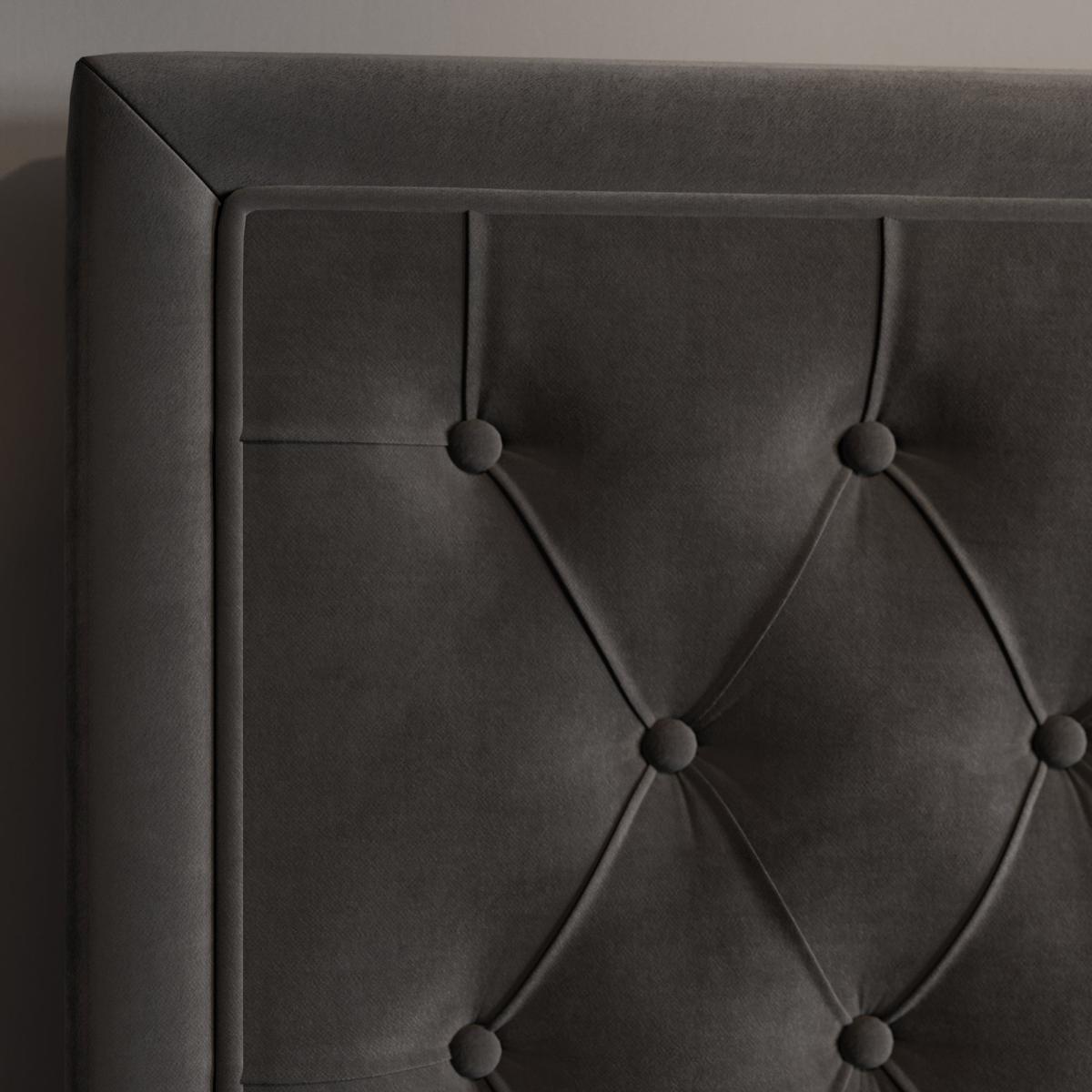 Elodie Buttoned Velvet Bed Charcoal – image 6