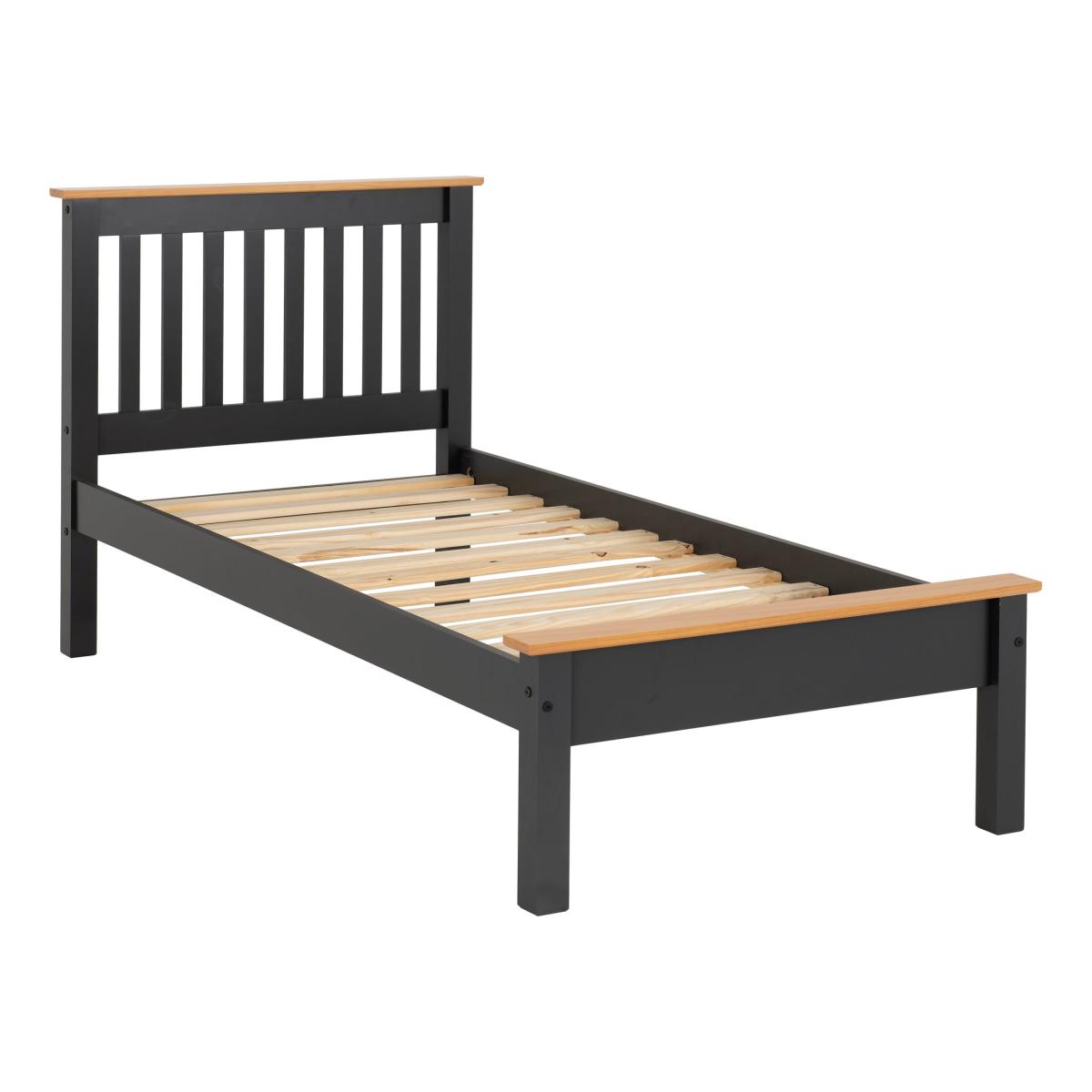 Monaco Low Foot End Bed Frame Charcoal (Grey) – image 3