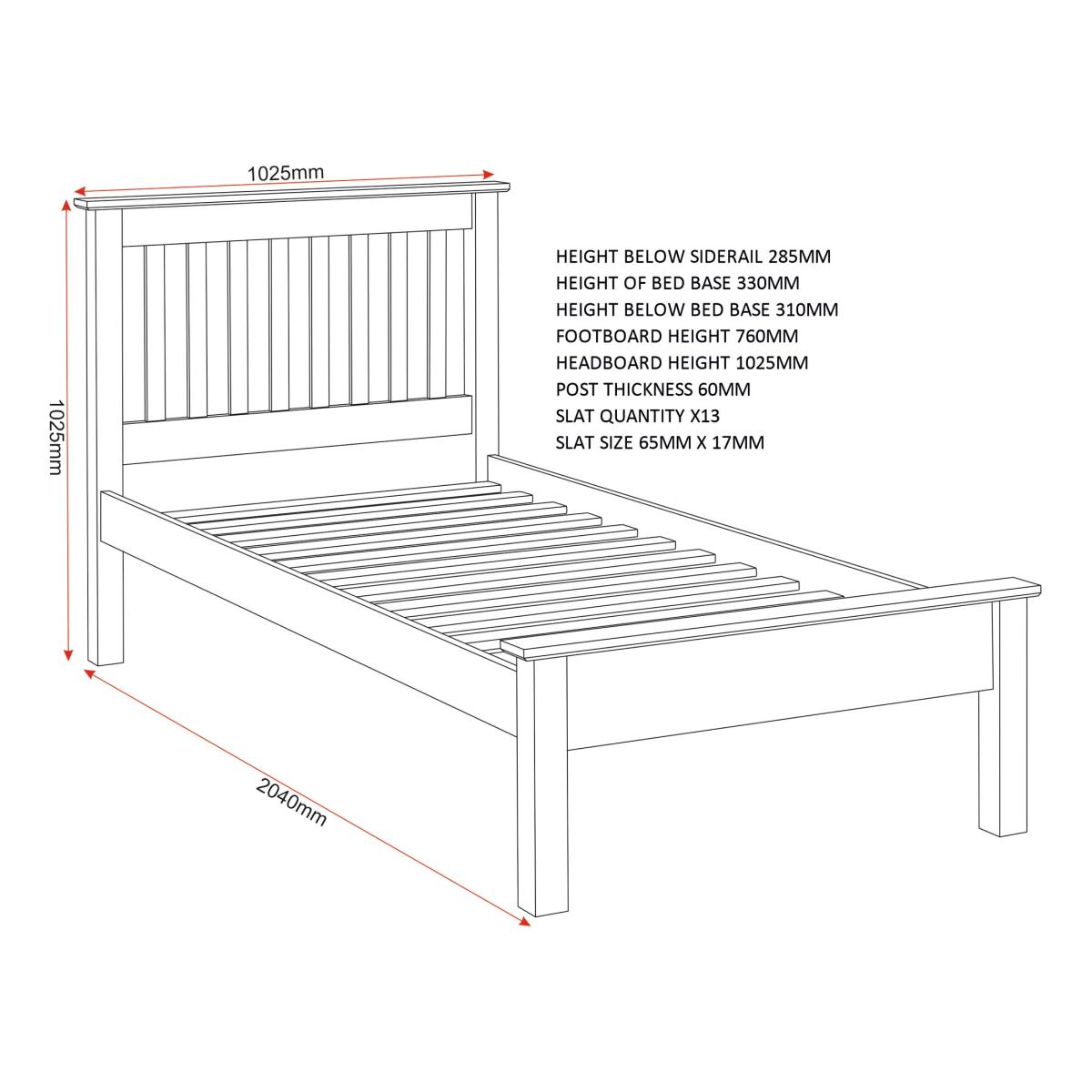 Monaco Low Foot End Bed Frame Charcoal (Grey) – image 9