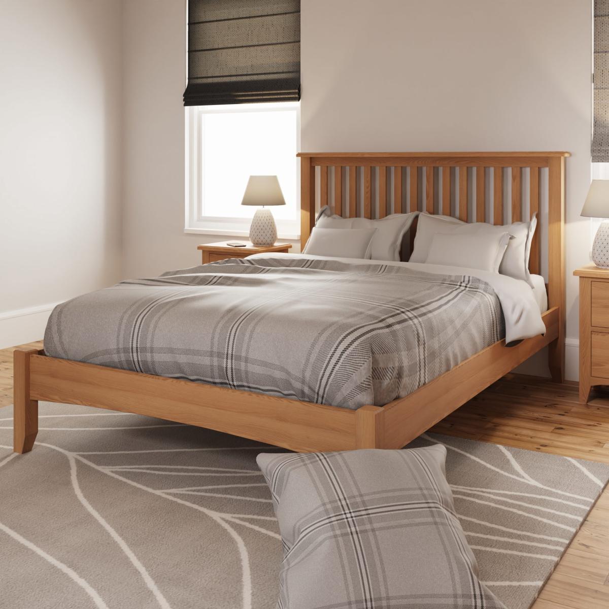 Galister Light Oak Double Bed Frame – image 1