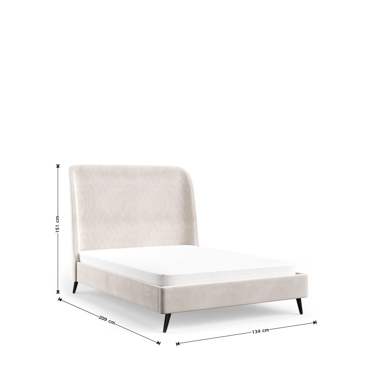 M&S Callen Velvet Bed - 4FT6 - Silver, Silver – image 5
