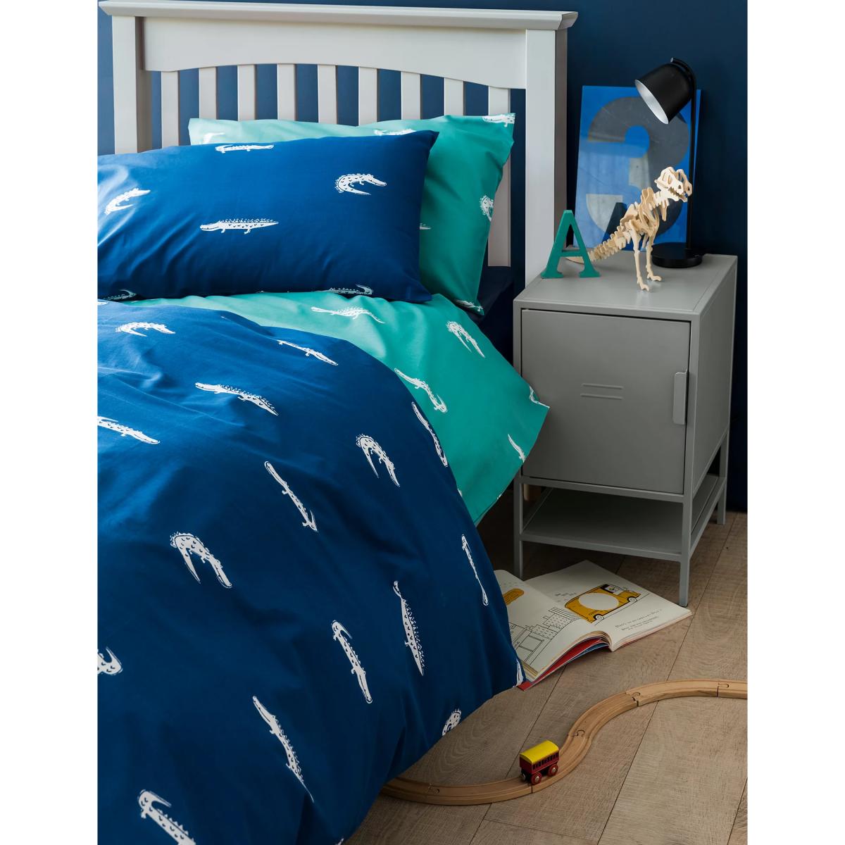 M&S Hastings Bed - 4FT - Mid Blue, Mid Blue,Ivory,Grey,Dark Grey – image 9