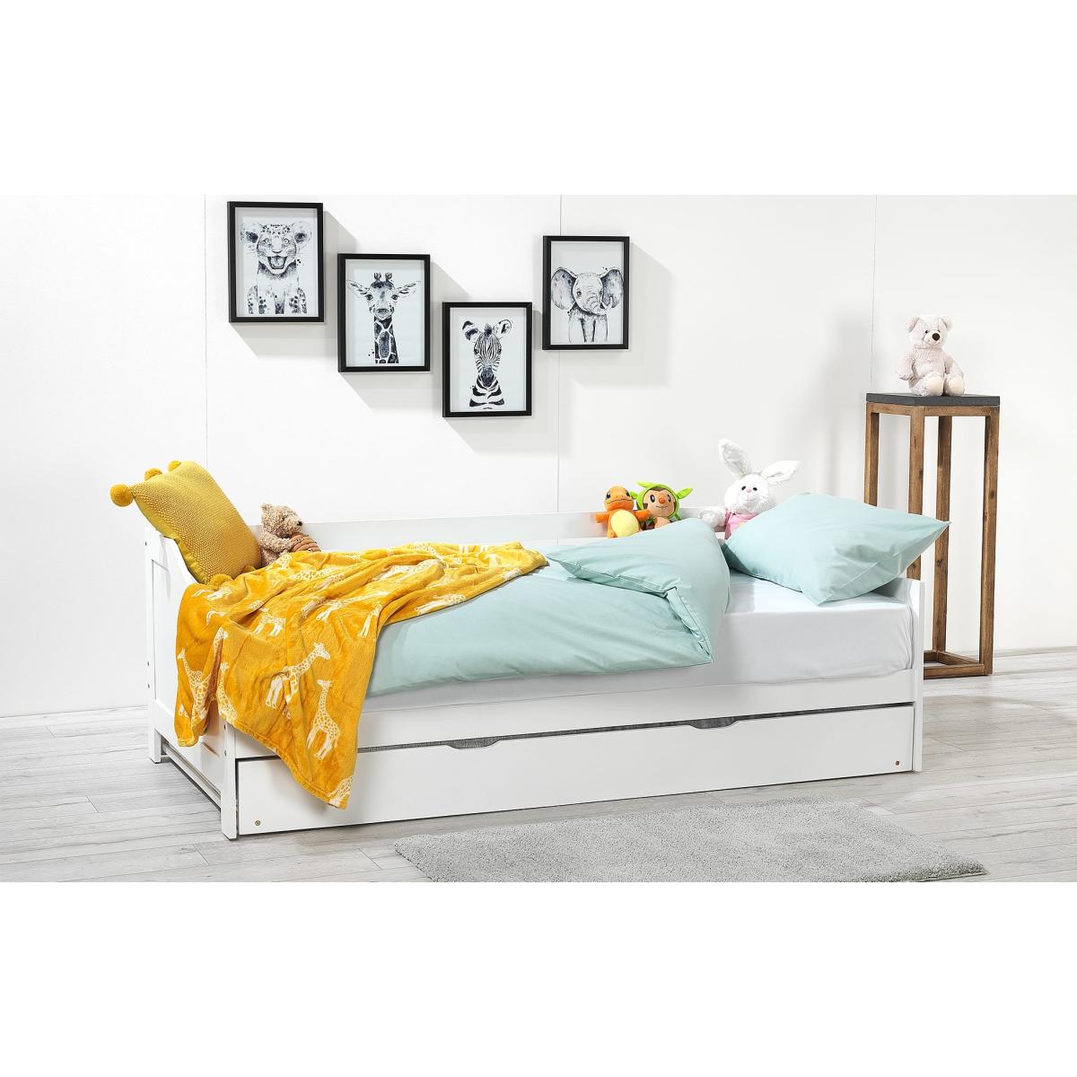 Ellison Single Bed with Pull-out Trundle and Mattress - White – image 2