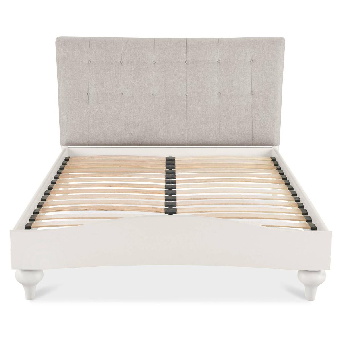 Montreal Soft Grey Bed Frame Pebble Grey Upholstered – image 2