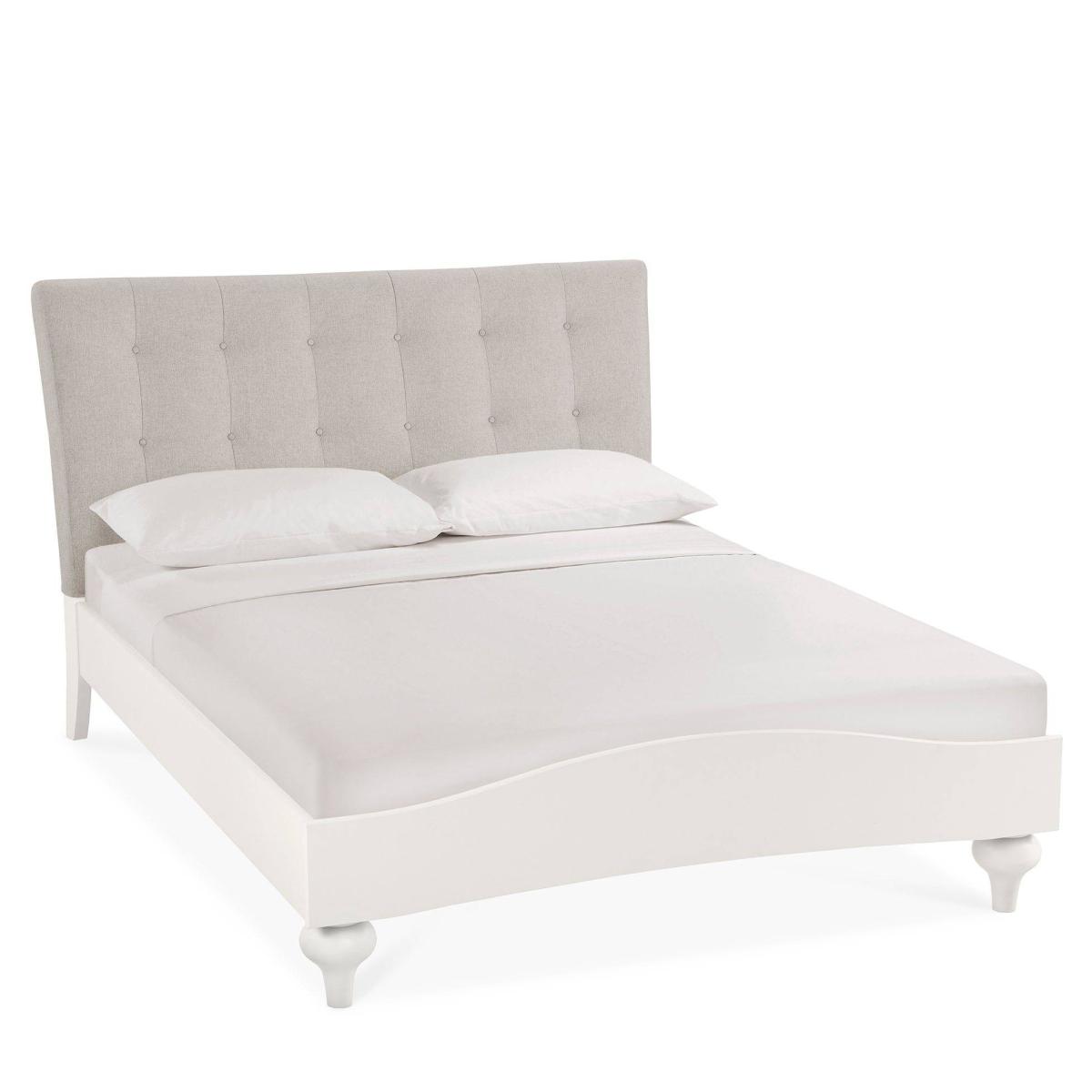 Montreal Soft Grey Bed Frame Pebble Grey Upholstered – image 3