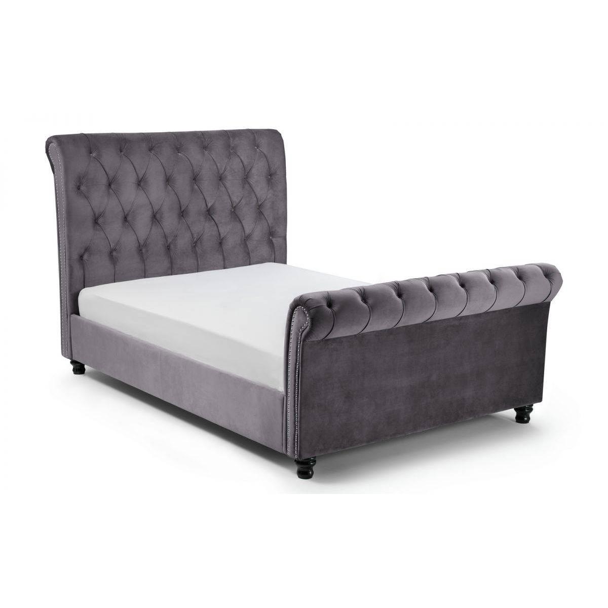 Julian Bowen Valentino Velvet Sleigh Bed - Grey – image 3