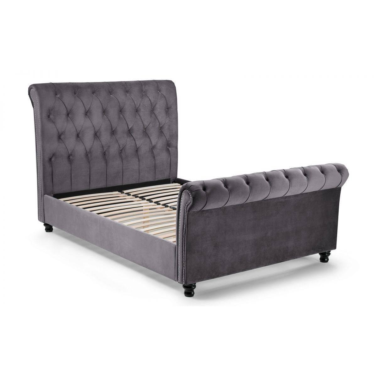 Julian Bowen Valentino Velvet Sleigh Bed - Grey – image 4