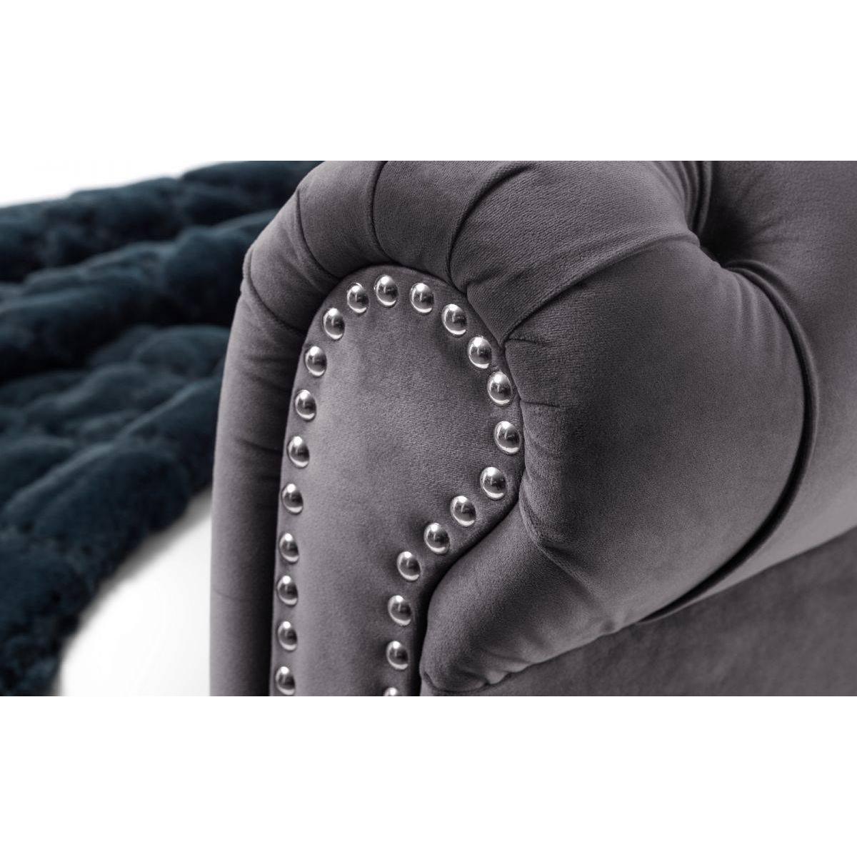 Julian Bowen Valentino Velvet Sleigh Bed - Grey – image 6