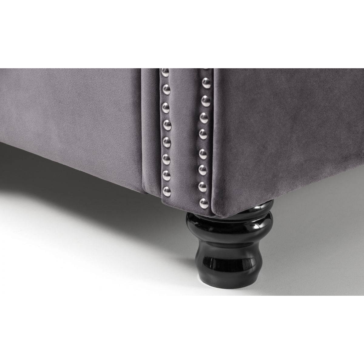 Julian Bowen Valentino Velvet Sleigh Bed - Grey – image 7