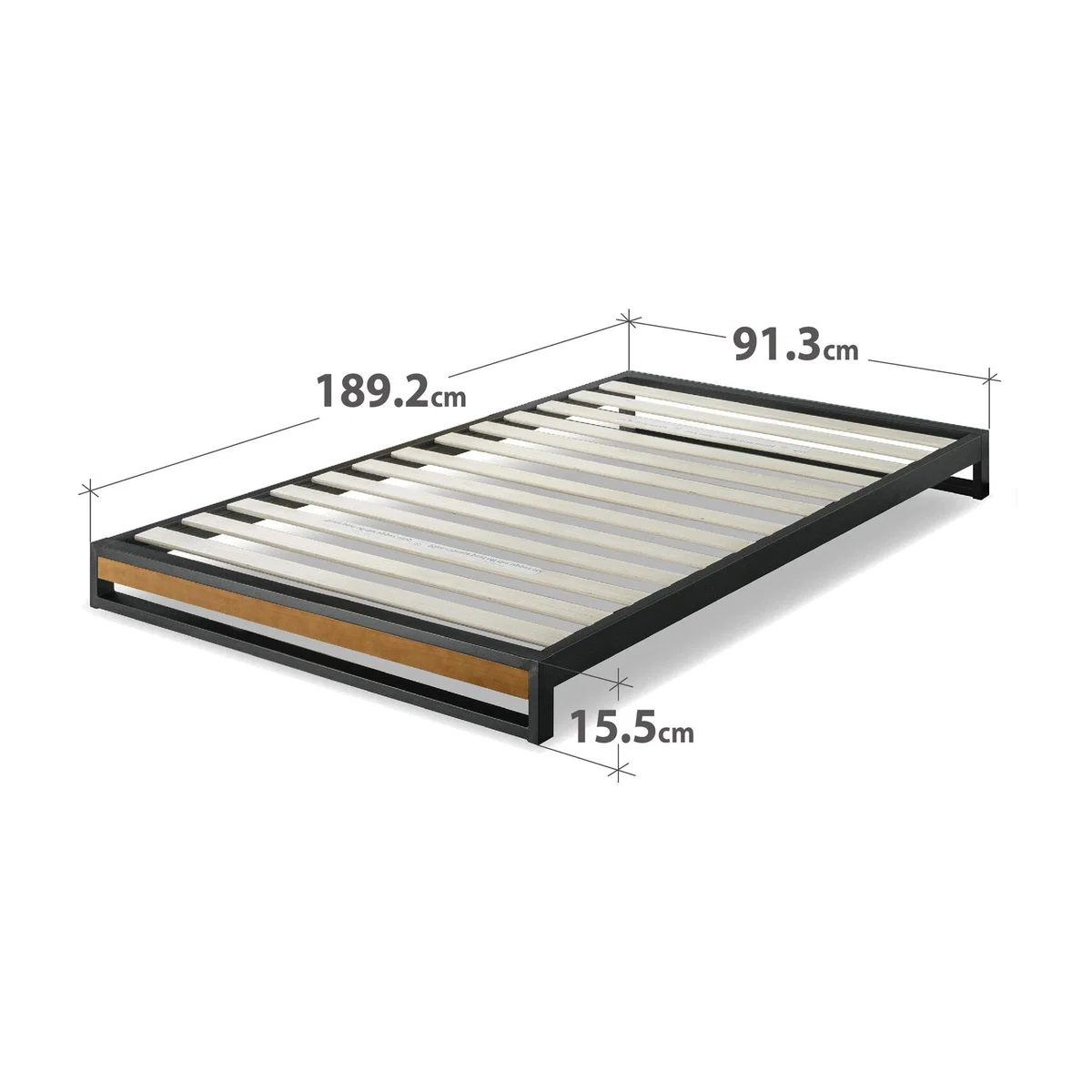 Woodstock Modern Wood Black Metal Bed Frame - Espresso Wood & Black Metal / Single – image 1