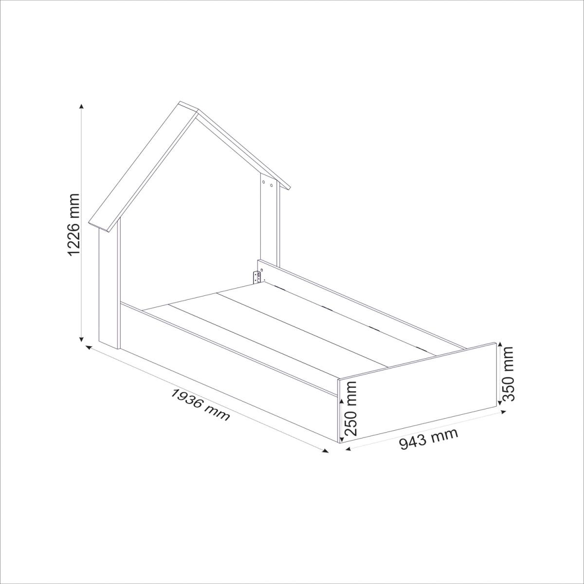 Ayden Bedstead Bed Frame with Headboard - White – image 5