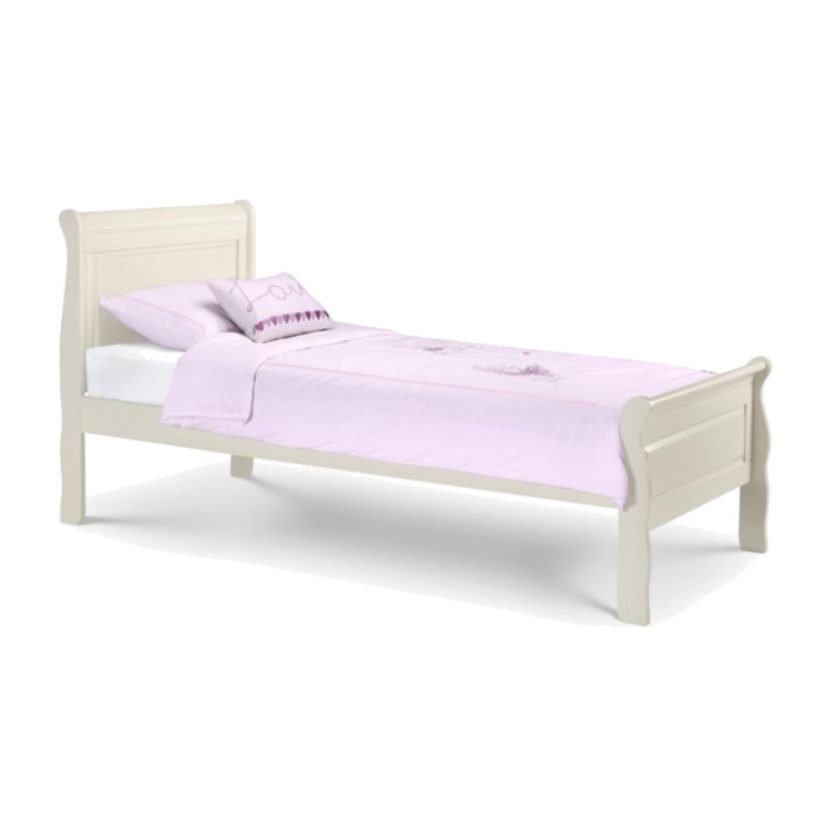 Amelia Sleigh Bed Frame - Silky Stone / Single