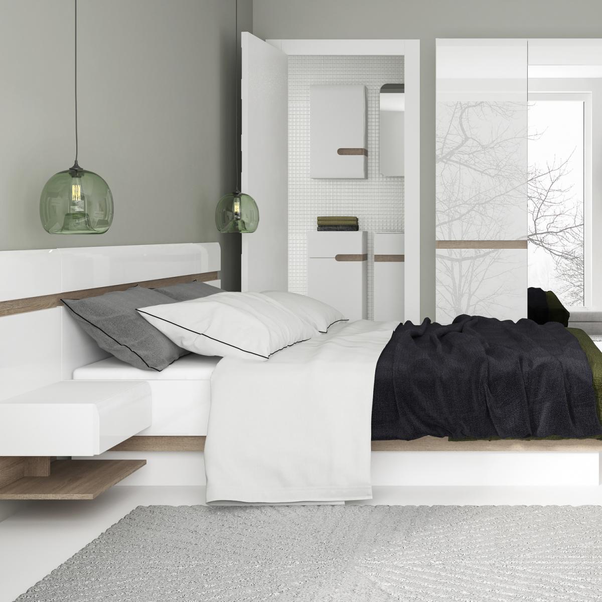 Jonas & James Leece Bed with Lift Up Function - White with oak trim – image 4
