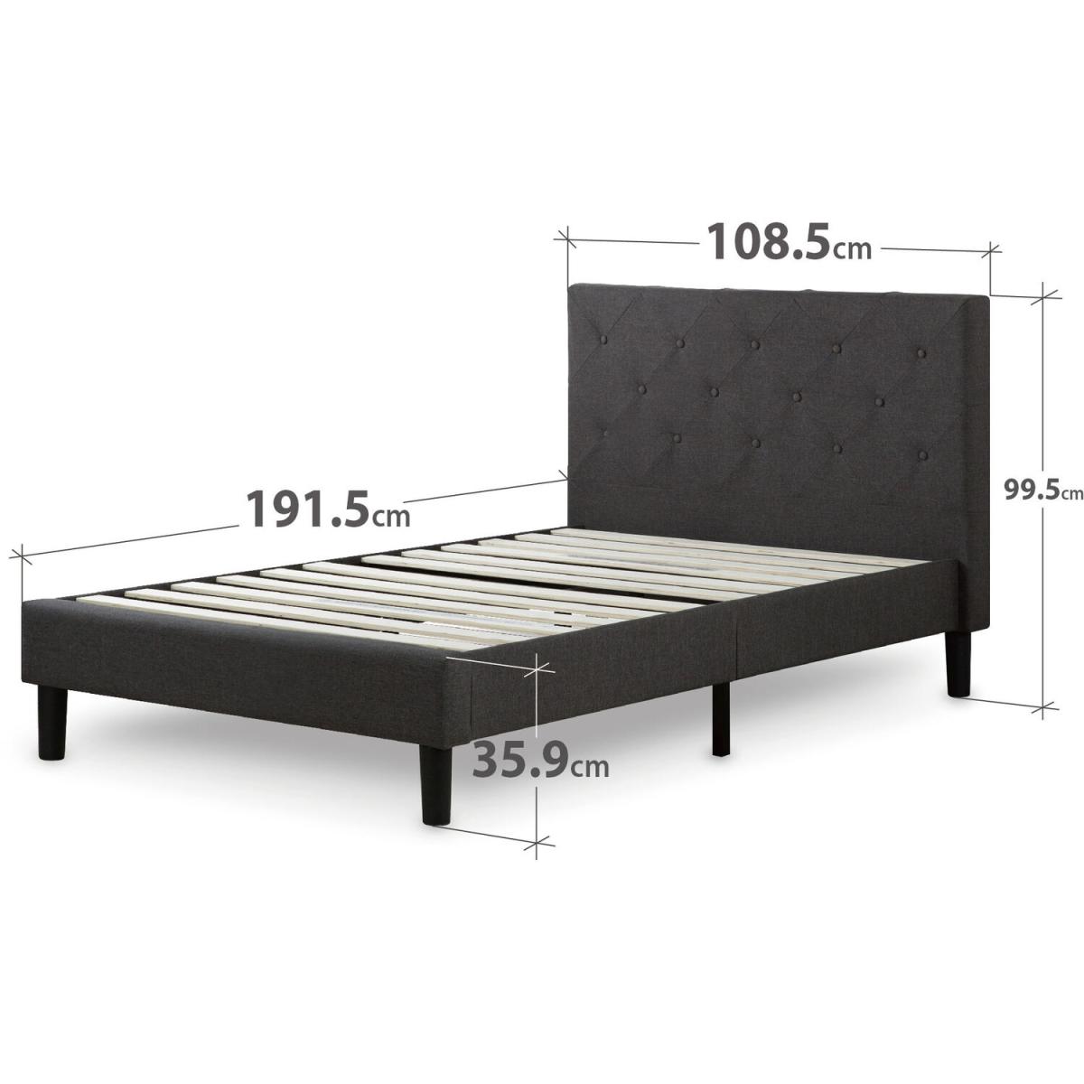 Marcie Dark Grey Upholstered Bed Frame - Dark Grey / Double – image 12