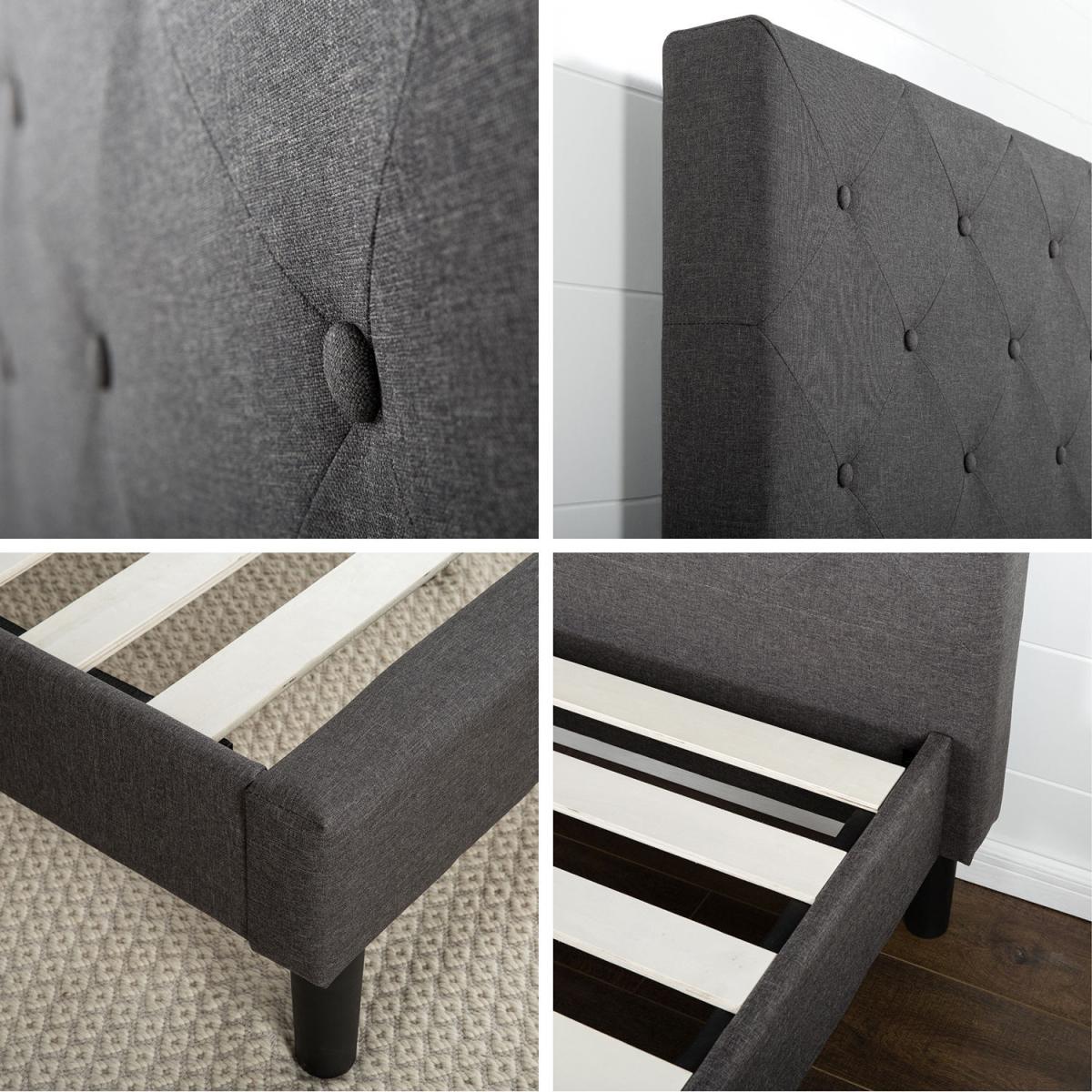 Marcie Dark Grey Upholstered Bed Frame - Dark Grey / Double – image 5