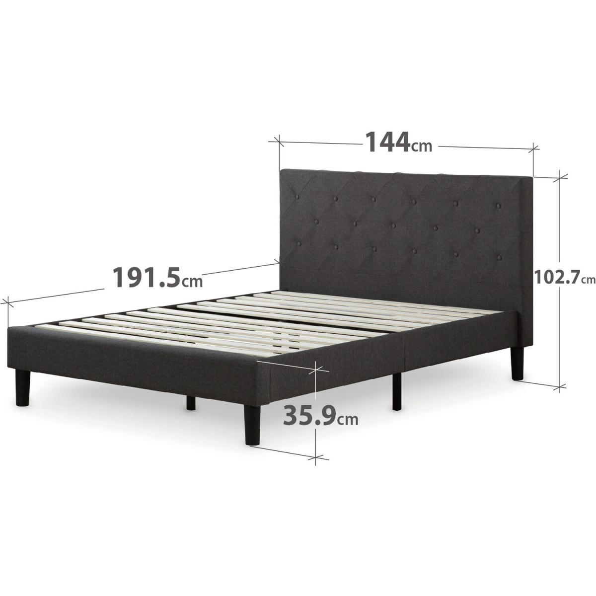 Marcie Dark Grey Upholstered Bed Frame - Dark Grey / Double – image 9
