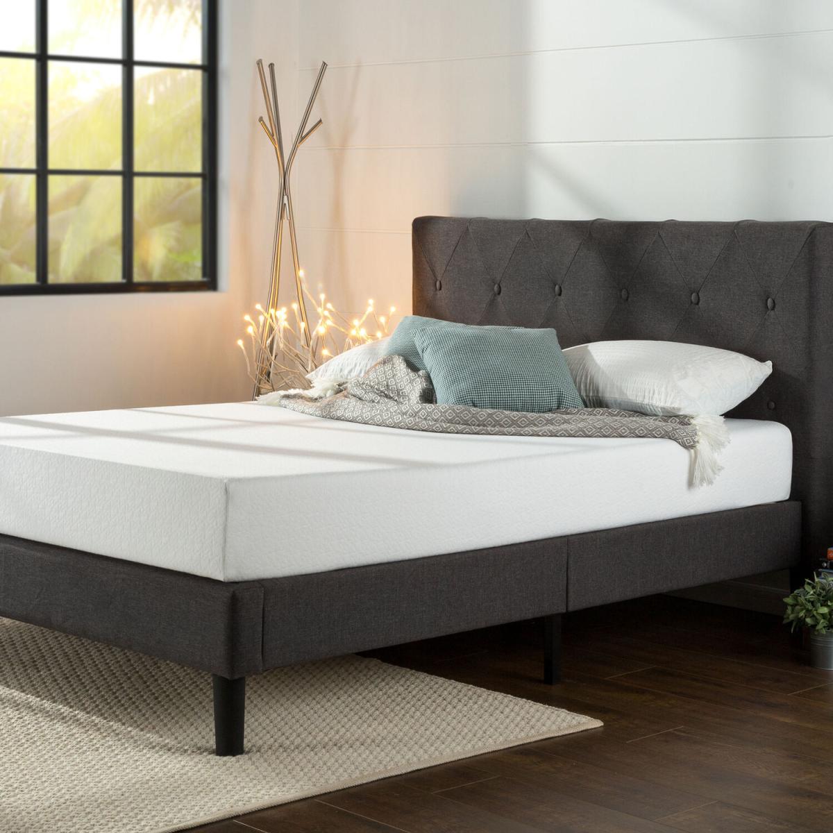 Marcie Dark Grey Upholstered Bed Frame - Dark Grey / Double – image 1