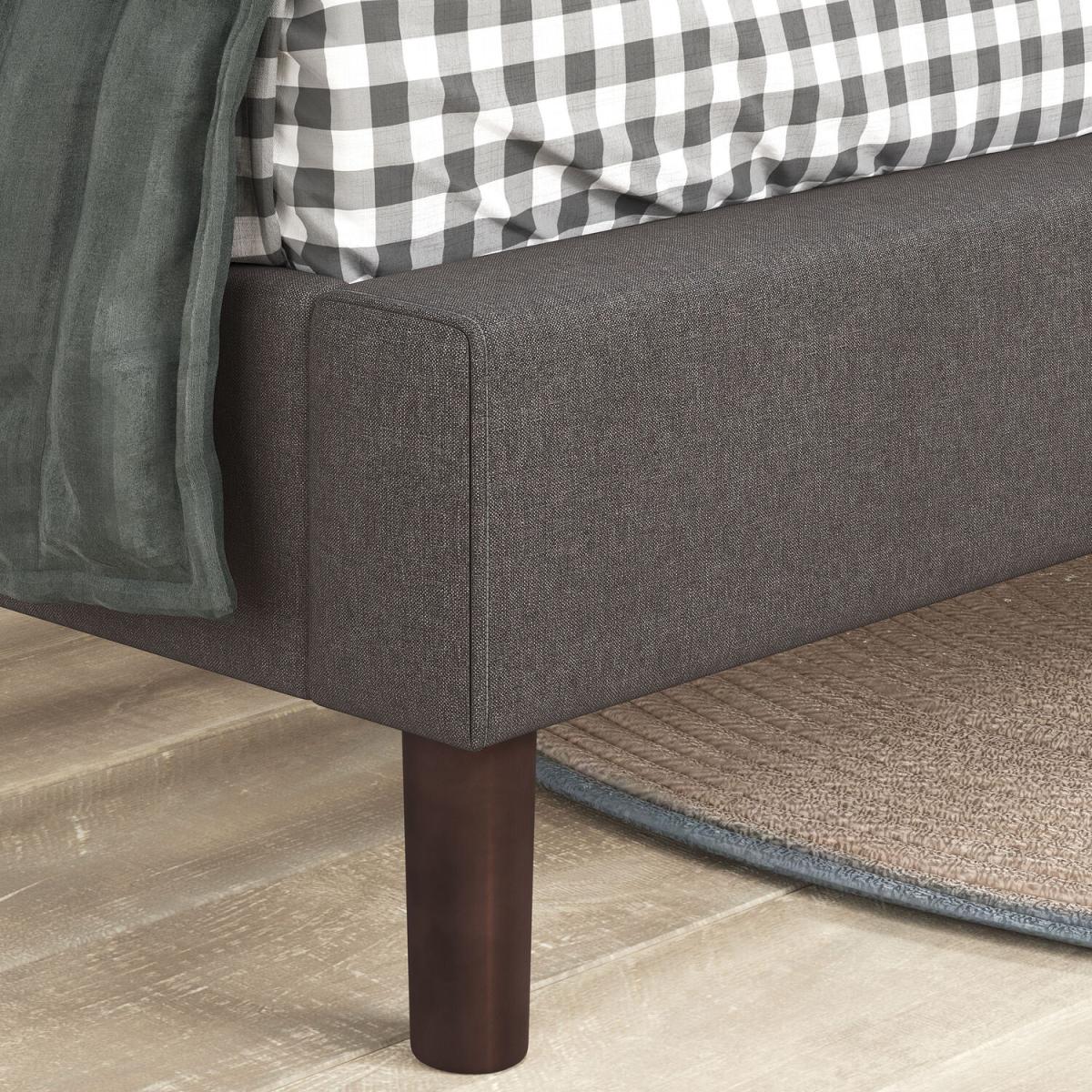 Linus Dark Grey Upholstered Bed Frame - Dark Grey / King – image 5