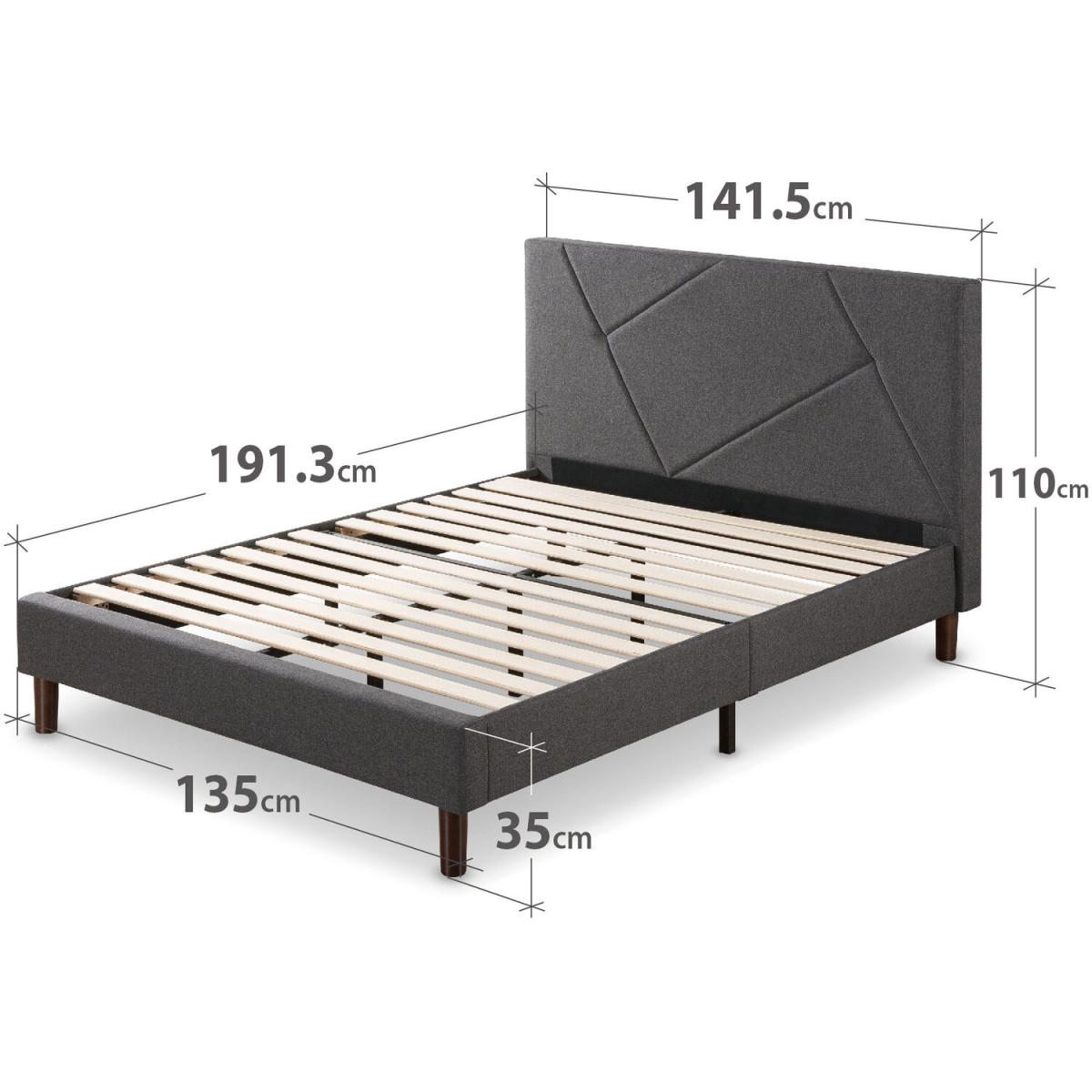 Linus Dark Grey Upholstered Bed Frame - Dark Grey / King – image 8