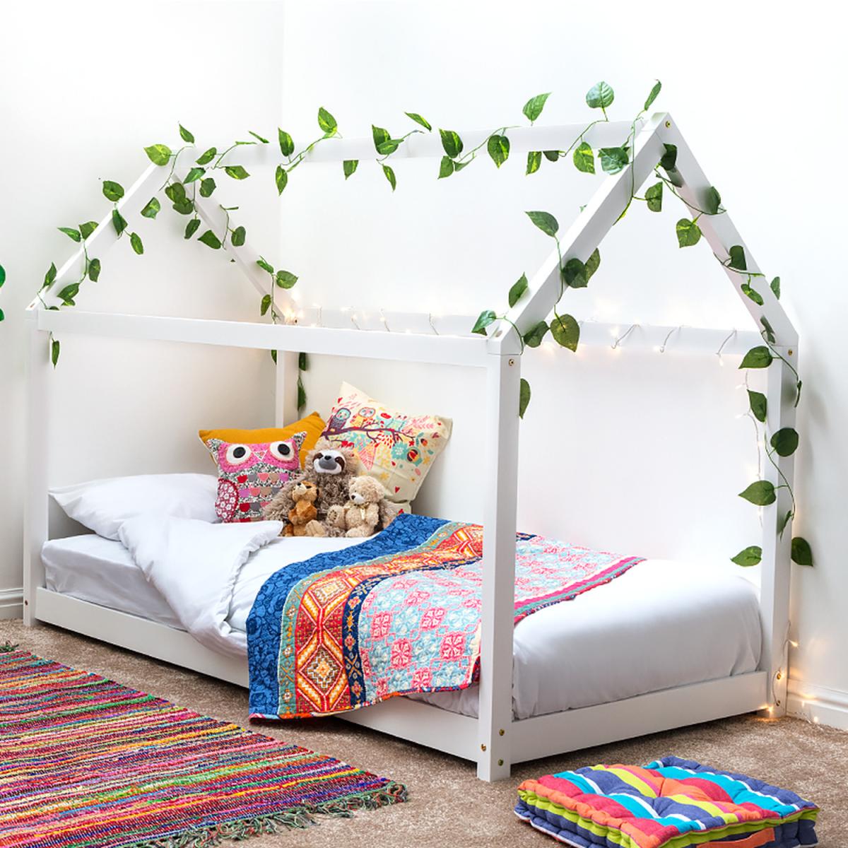 Treehouse House Style White Wooden Kids Bed Frame - White – image 5