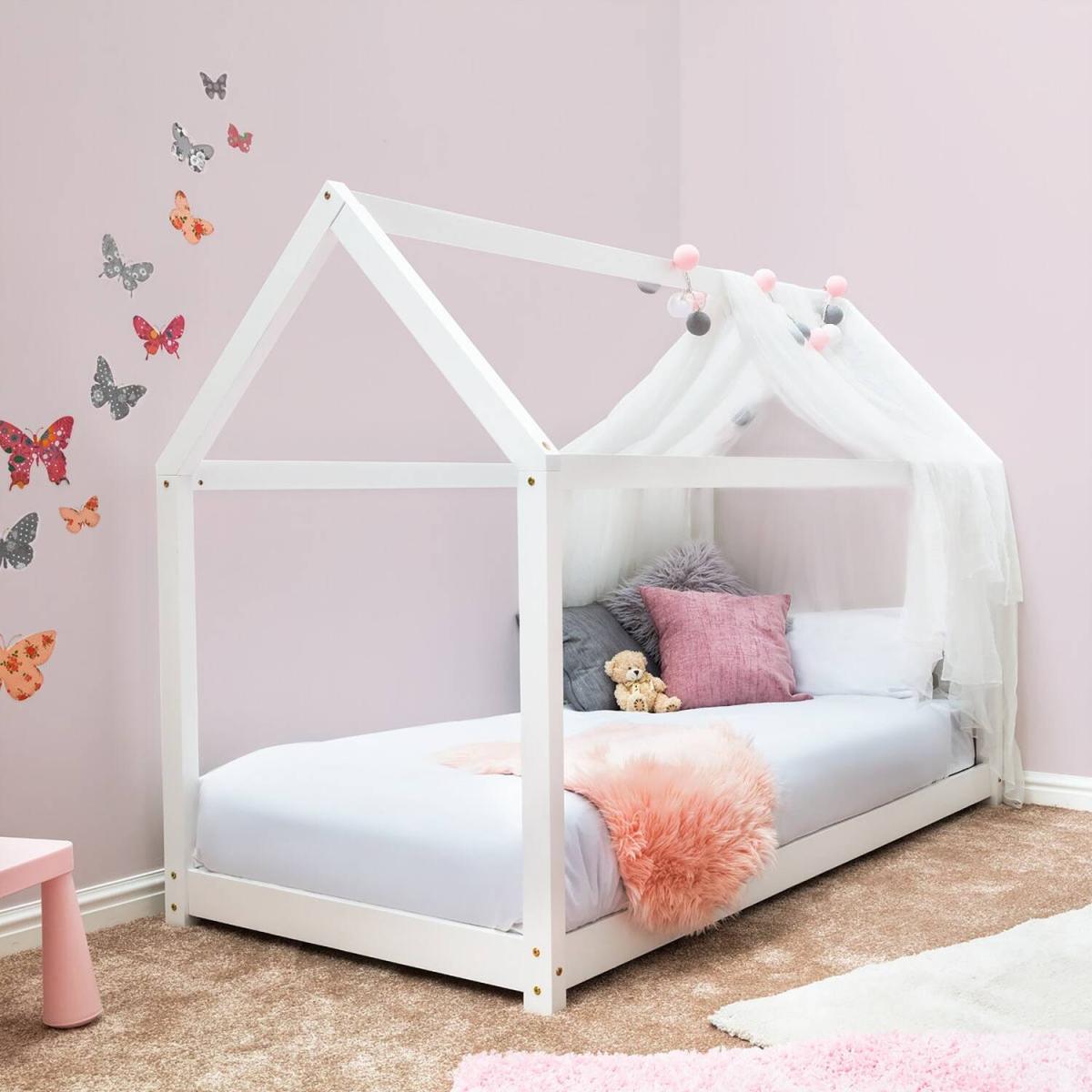 Treehouse House Style White Wooden Kids Bed Frame - White – image 6