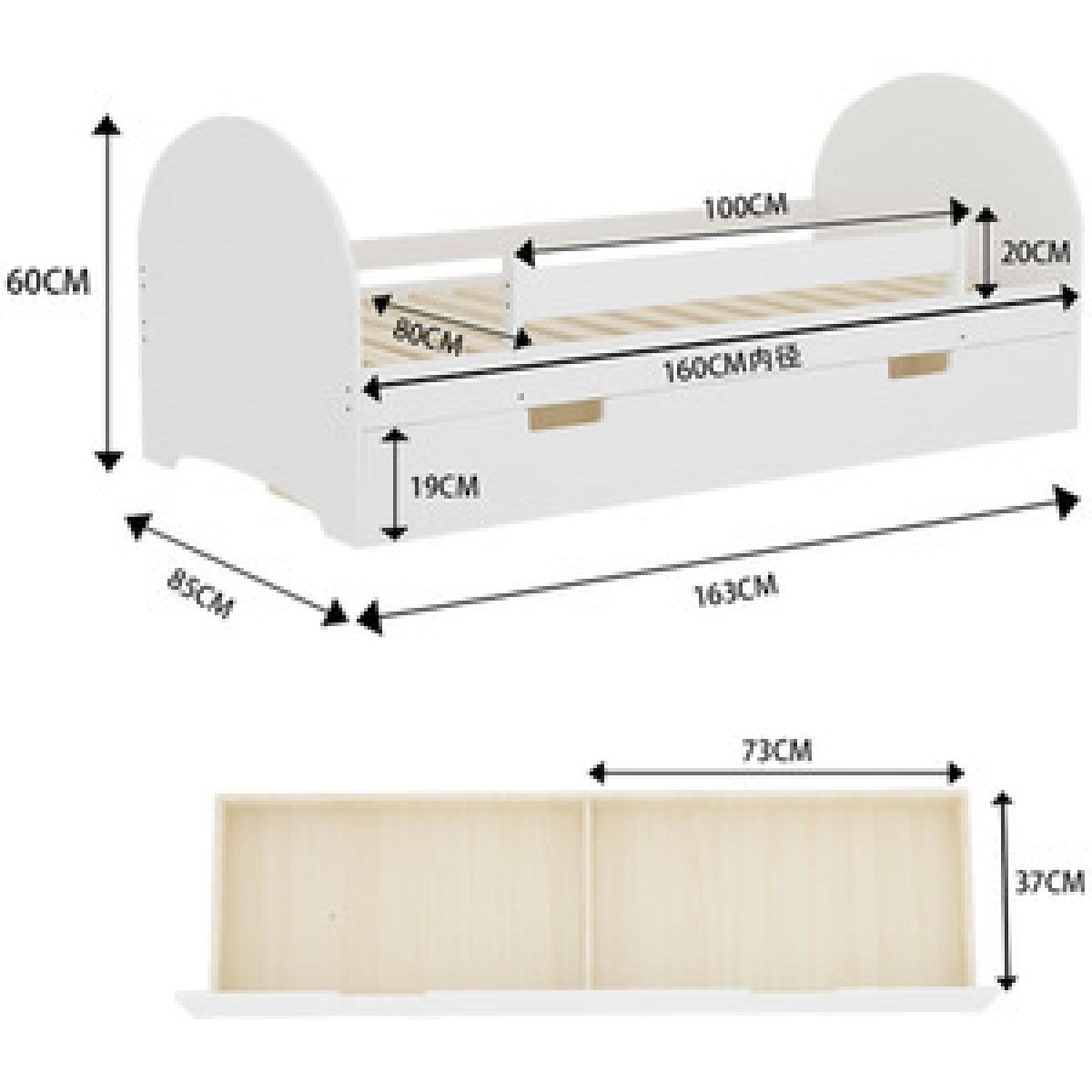 Bed Frame With Storage Drawers - White – image 10