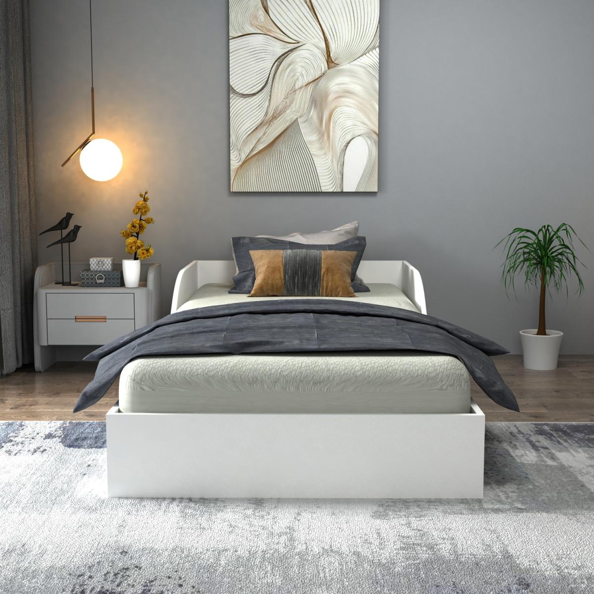Brian Bedstead Bed Frame with Headboard - White – image 2