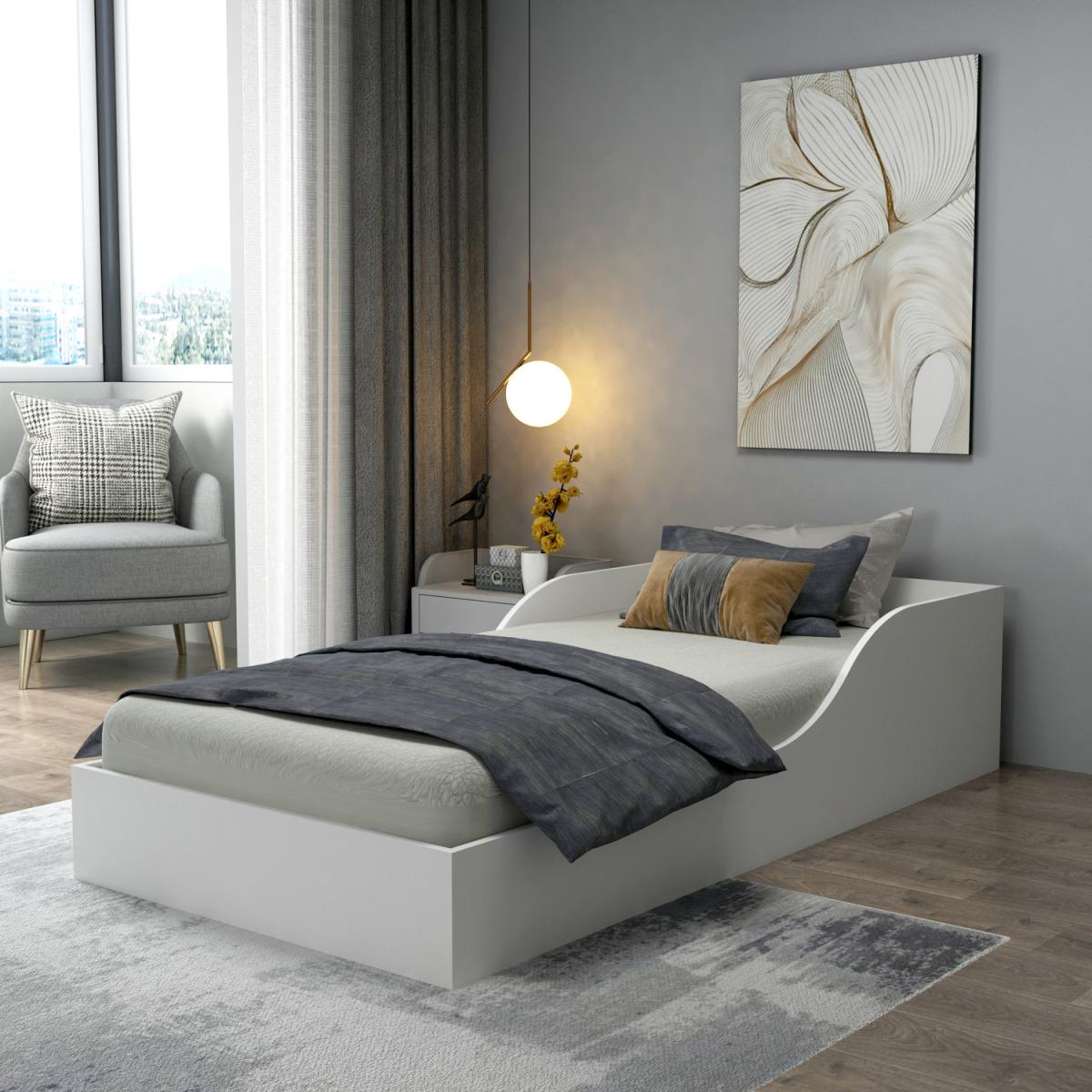 Brian Bedstead Bed Frame with Headboard - White – image 3