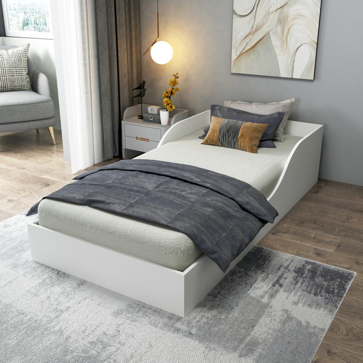 Brian Bedstead Bed Frame with Headboard - White – image 4