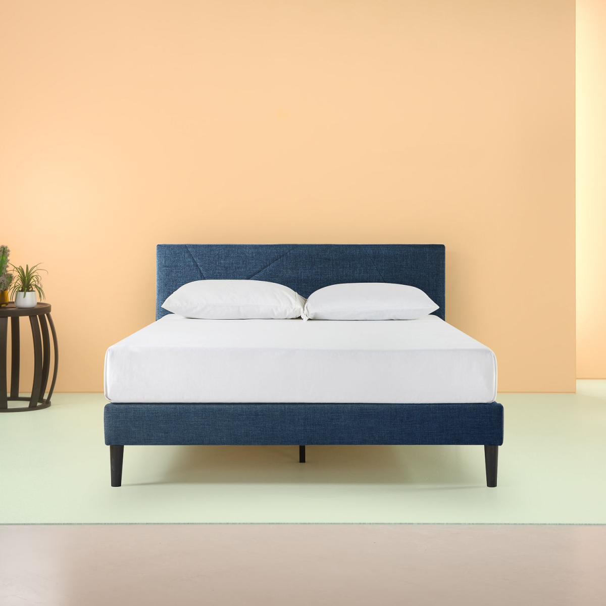 Jimmy Navy Blue Upholstered Bed Frame - Navy – image 2