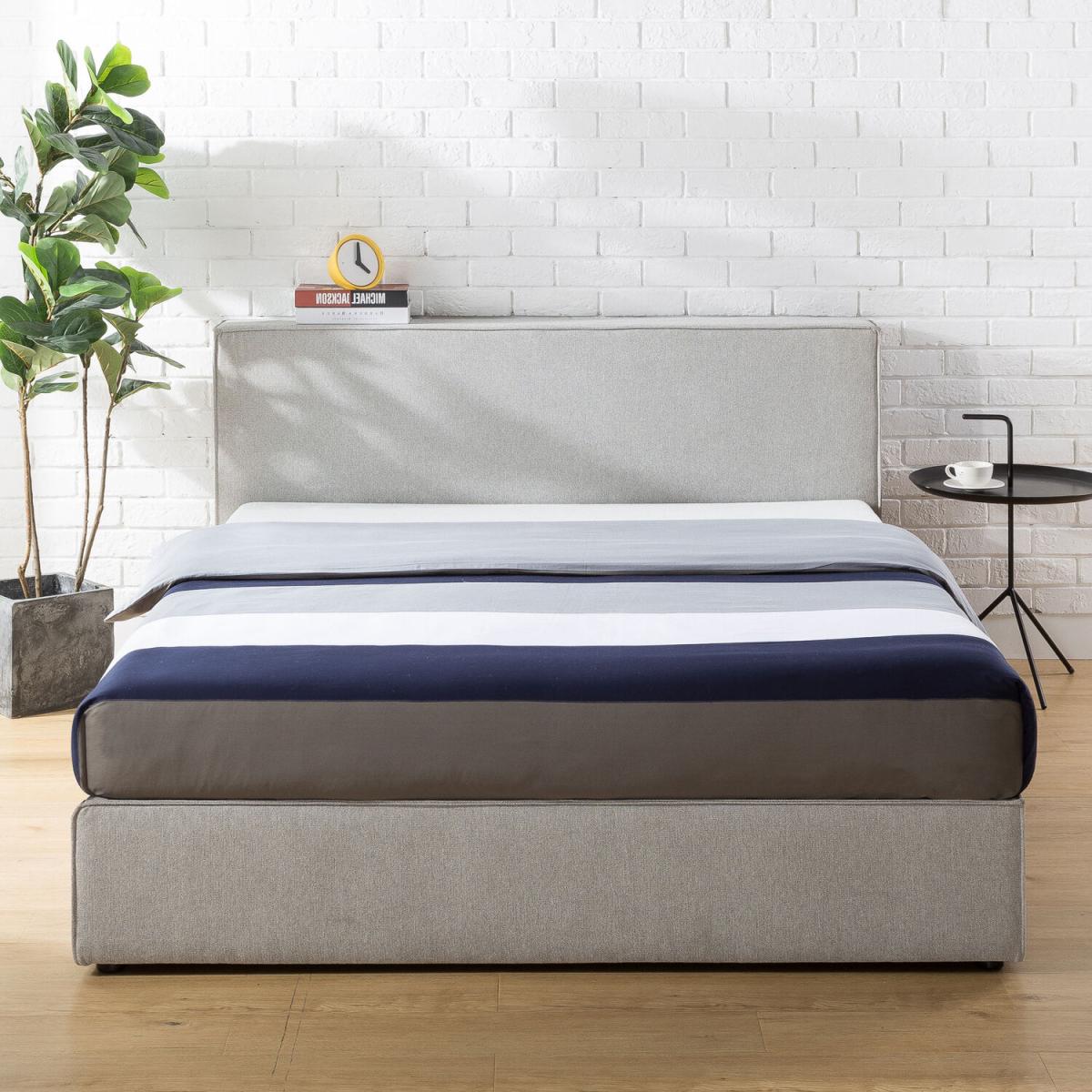 Billy Pale Grey Fabric Bed Frame with USB Ports - Pale Grey / King – image 3