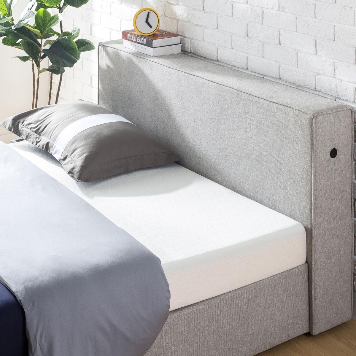 Billy Pale Grey Fabric Bed Frame with USB Ports - Pale Grey / King – image 4