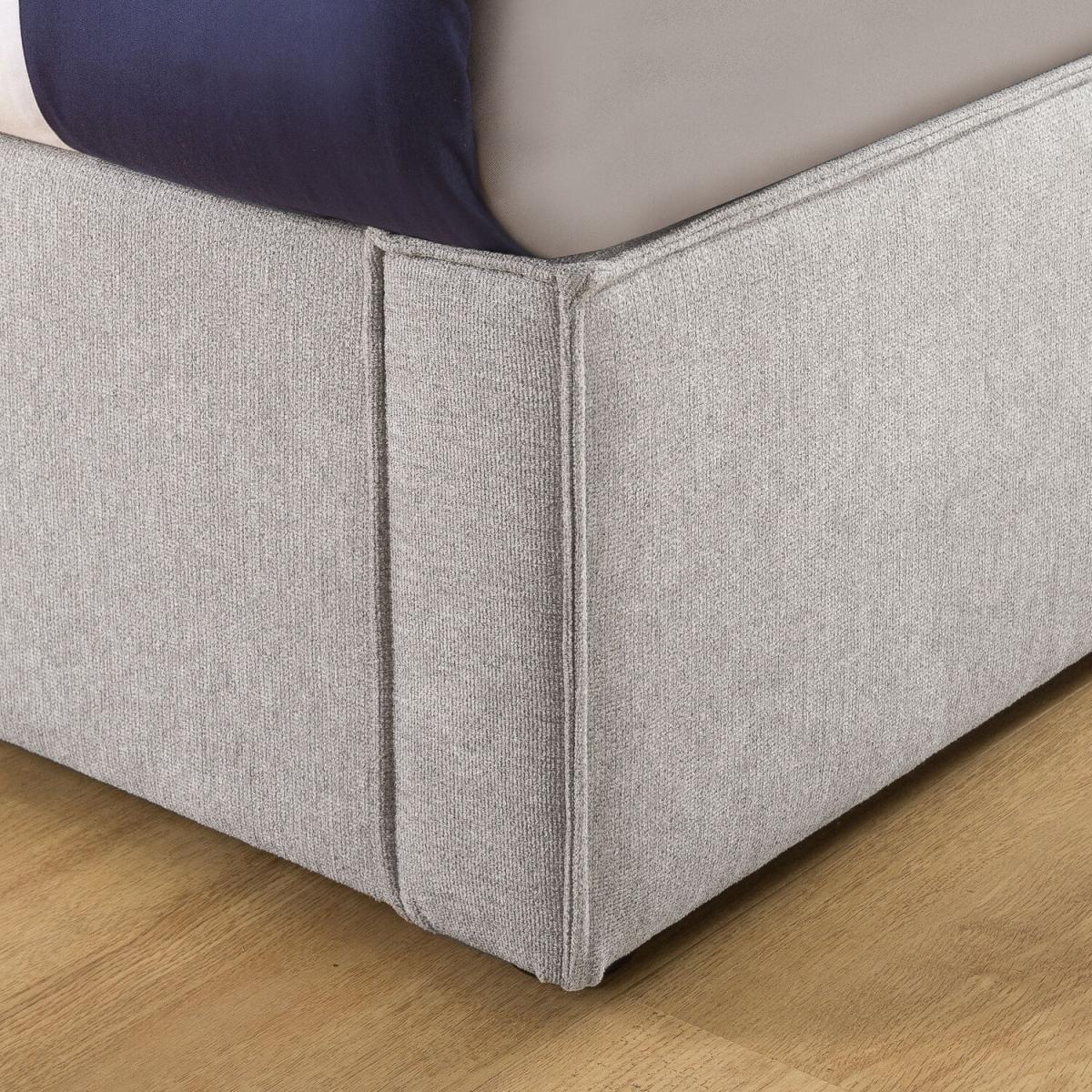 Billy Pale Grey Fabric Bed Frame with USB Ports - Pale Grey / King – image 5