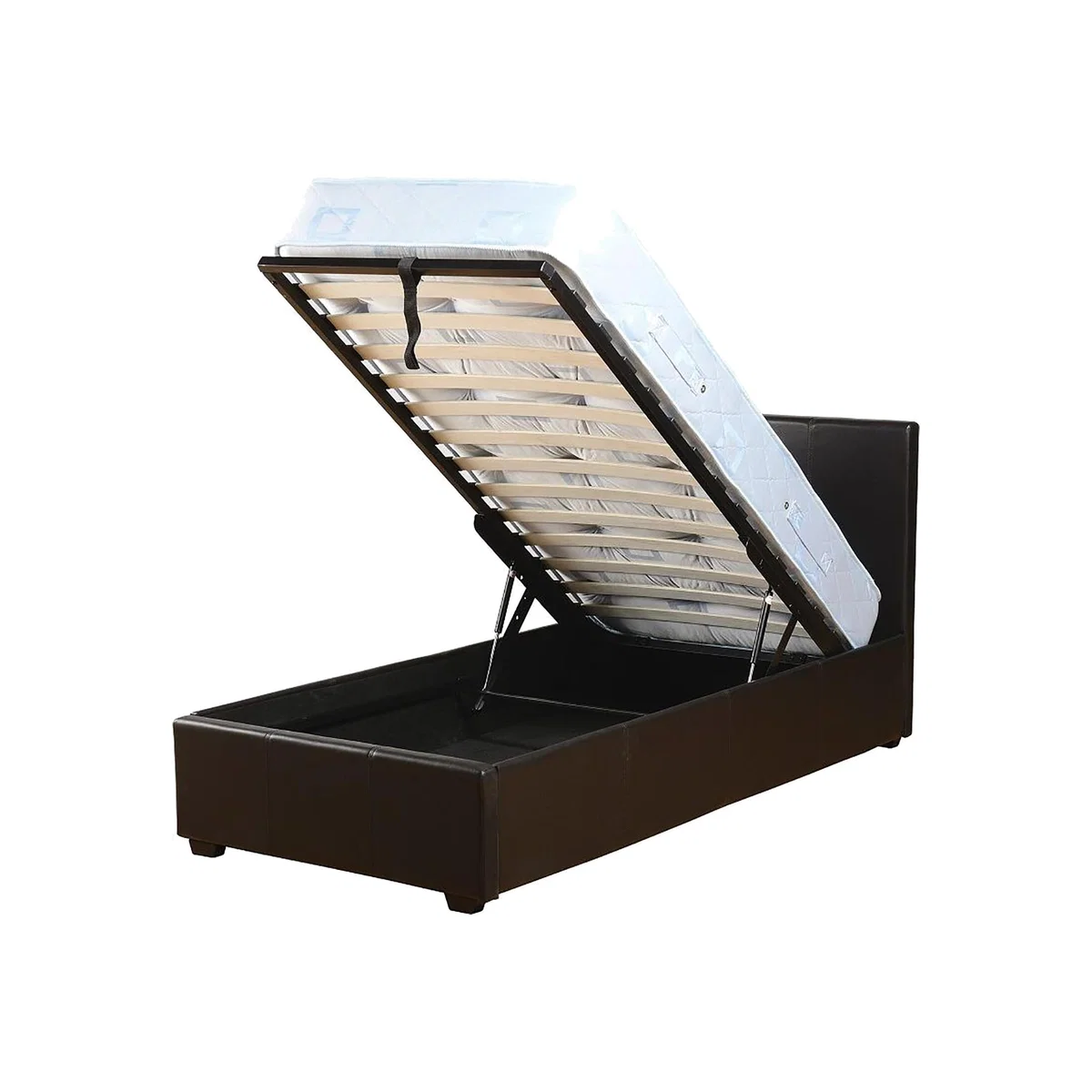 Prado Hydraulic Bed - Brown / Single