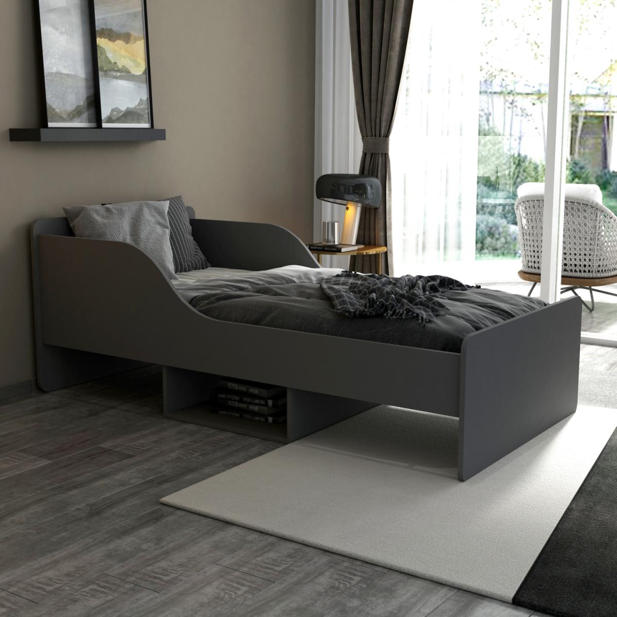 Julie Bedstead Bed Frame Bedstead with Headboard and Storage Shelf - Anthracite – image 2