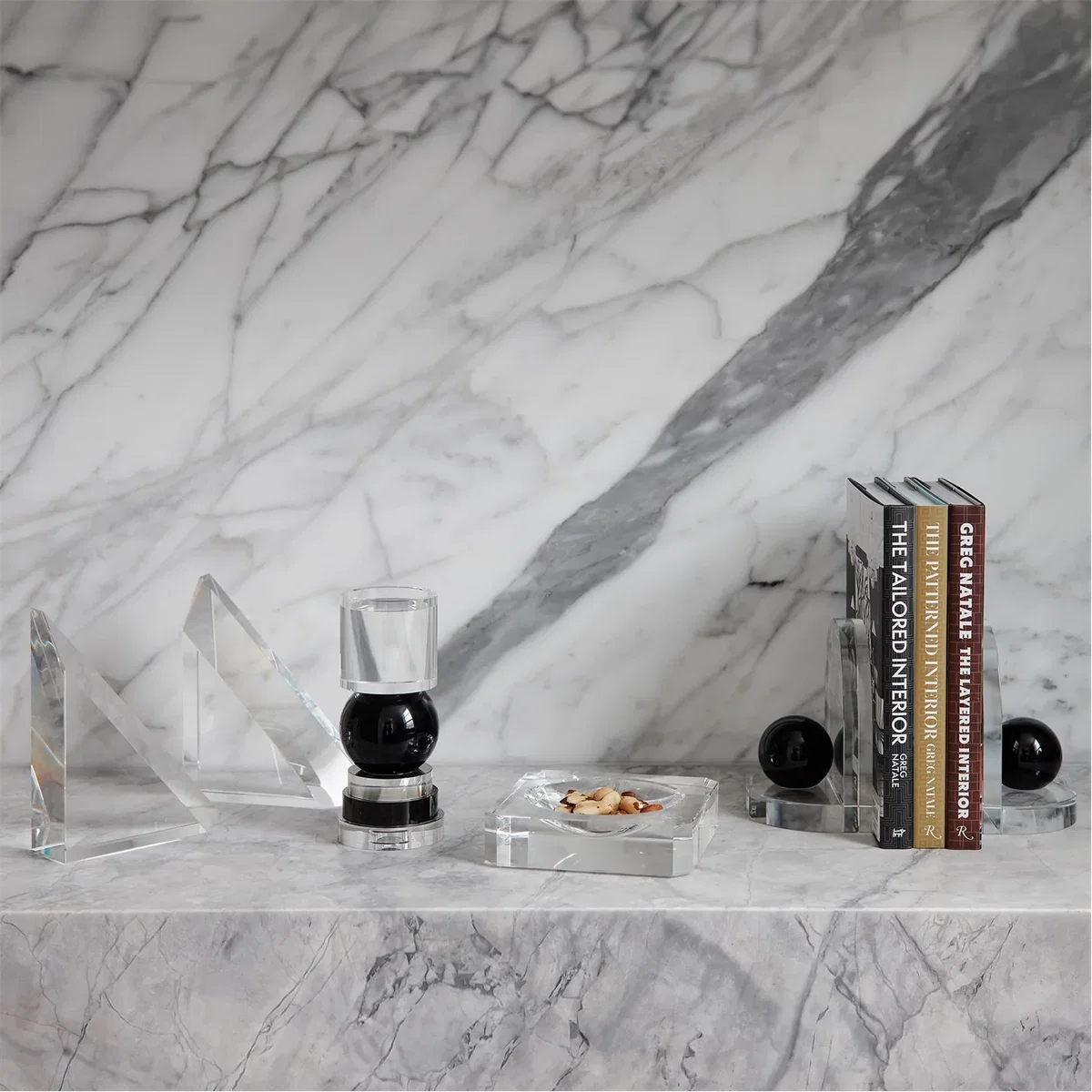 Crystal Bookends Clear & Black Onyx – image 4