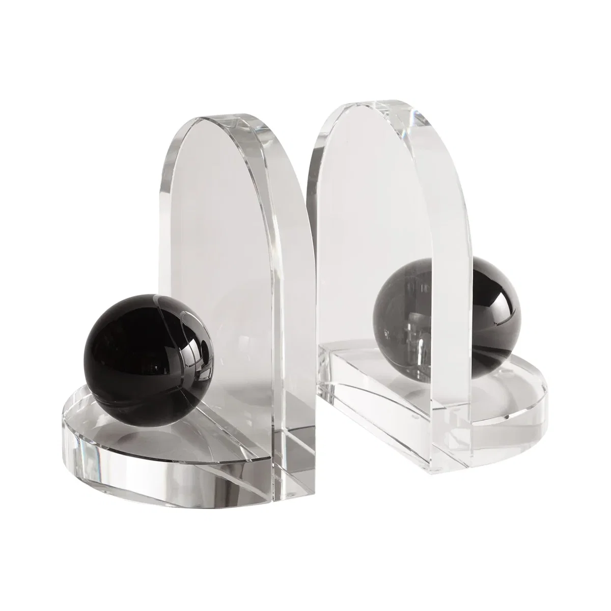 Crystal Bookends Clear & Black Onyx – image 1