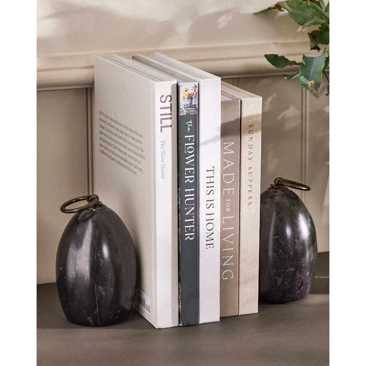 Pair of Black Marble Bookends – image 2