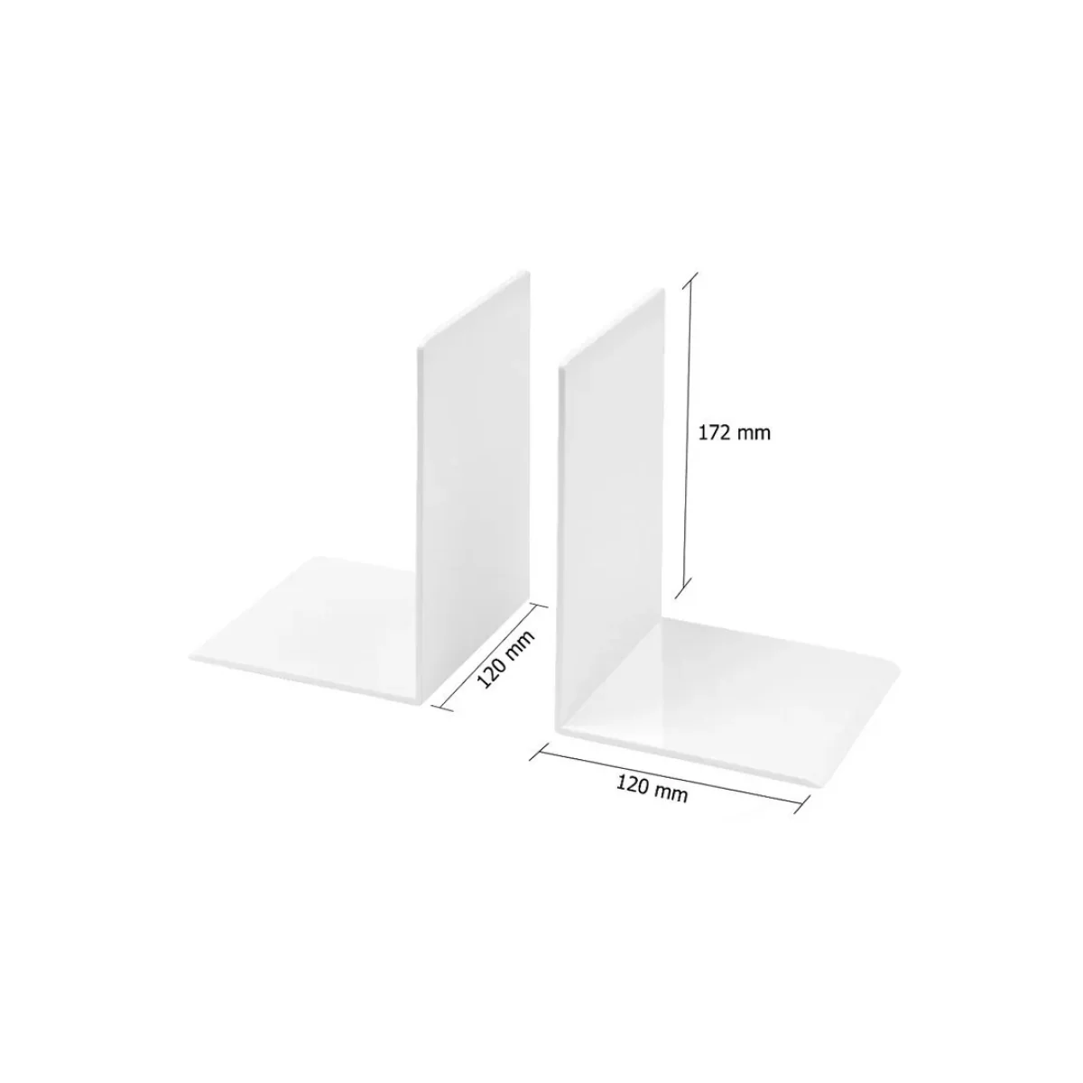 Osco Bookends, White, Set of 2 – image 3
