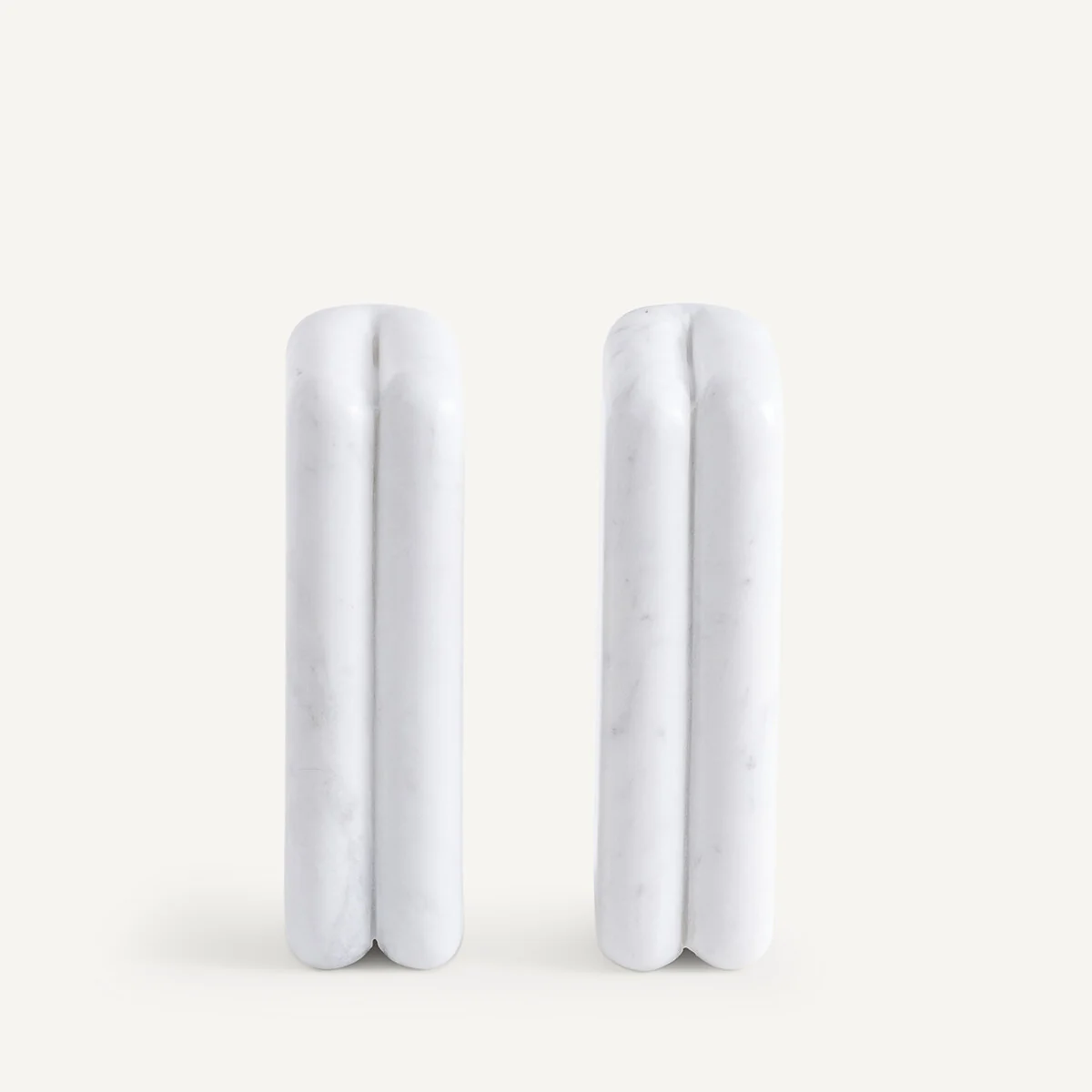Set of 2 Scafi White Marble Bookends – image 3